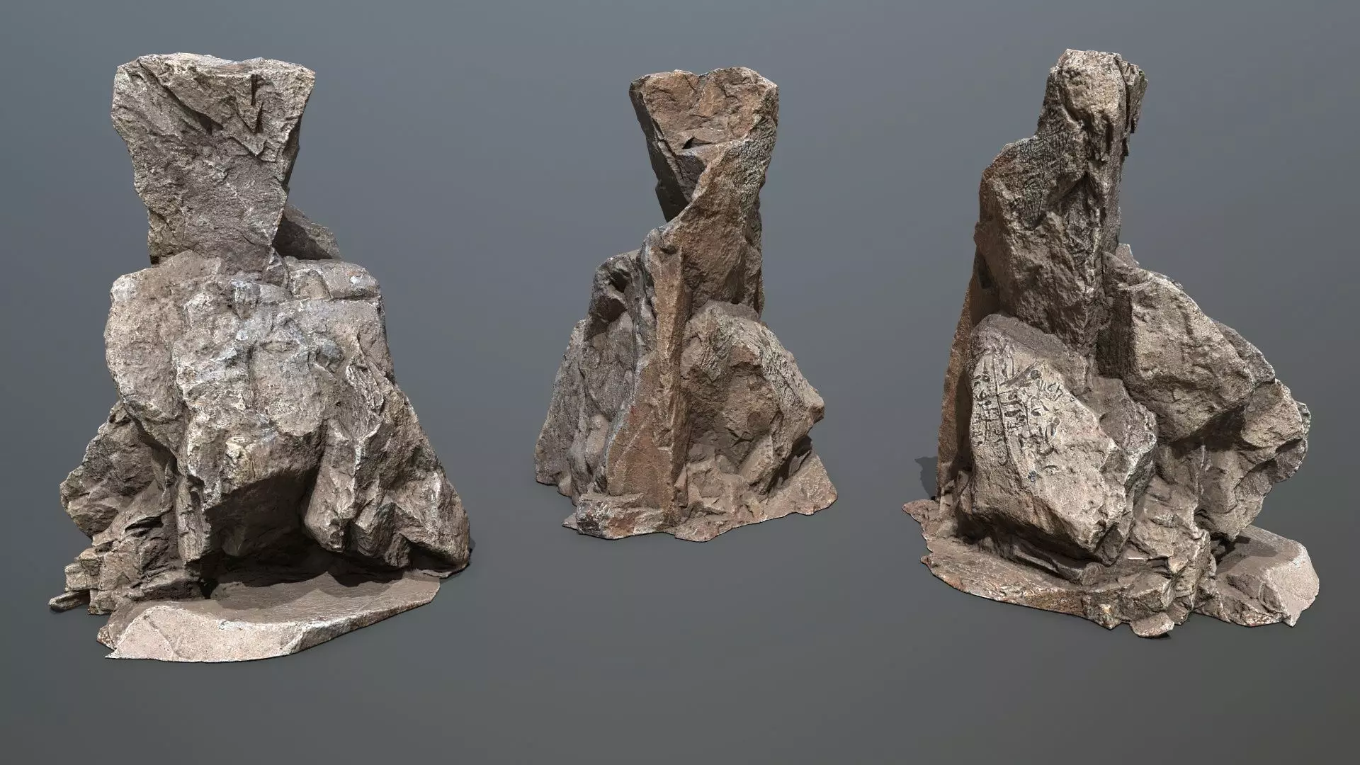 Egyptian rocks Set Low-poly 3D model_7