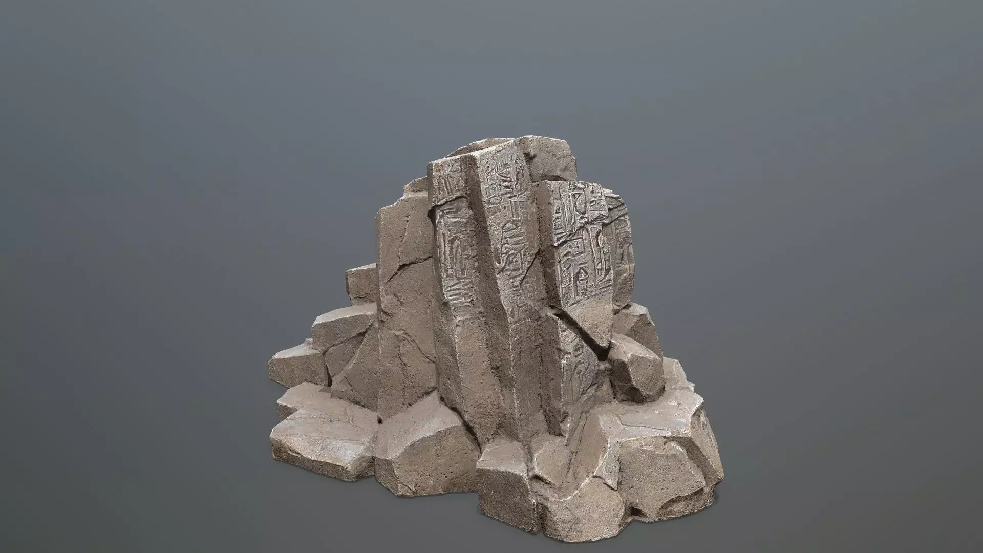 Egyptian rocks Set Low-poly 3D model_20