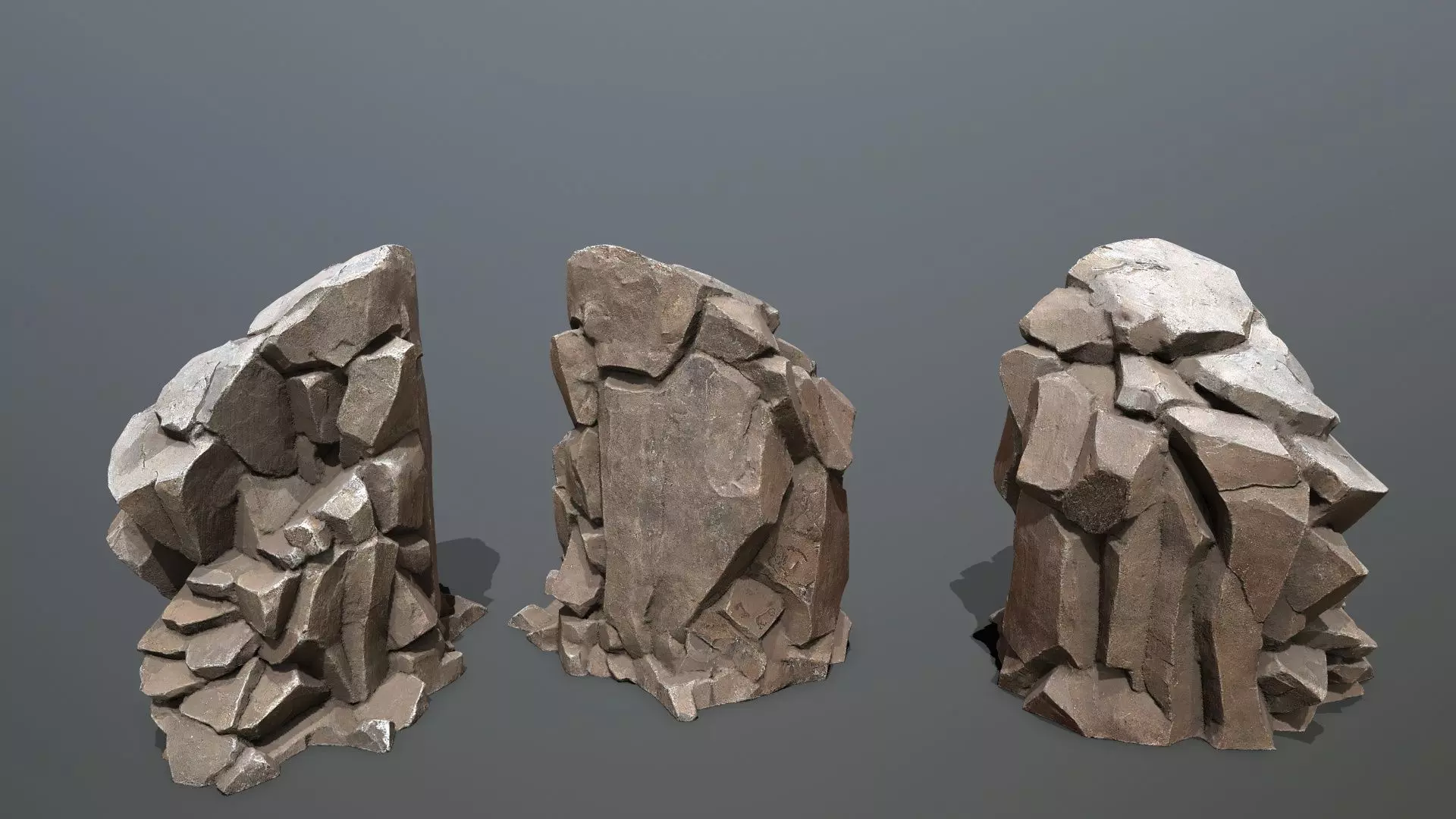 Egyptian rocks Set Low-poly 3D model_8