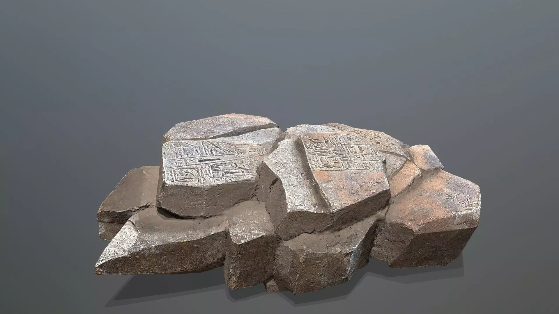 Egyptian rocks Set Low-poly 3D model_26
