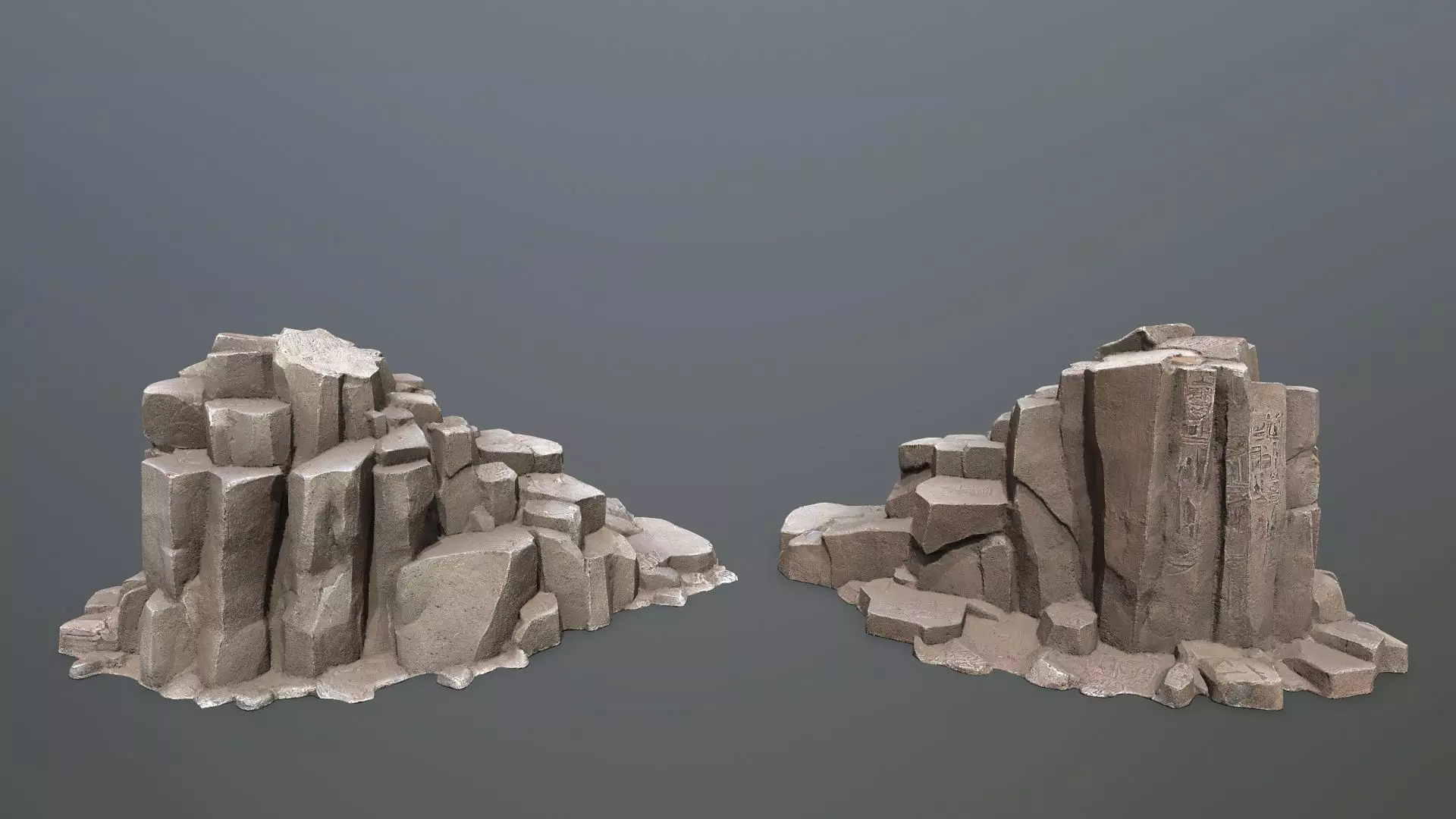 Egyptian rocks Set Low-poly 3D model_3