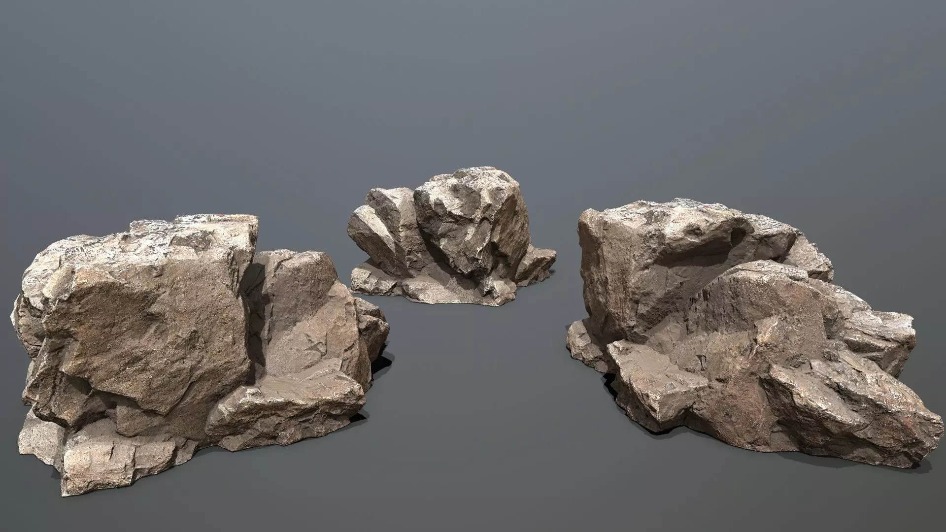 Egyptian rocks Set Low-poly 3D model_9