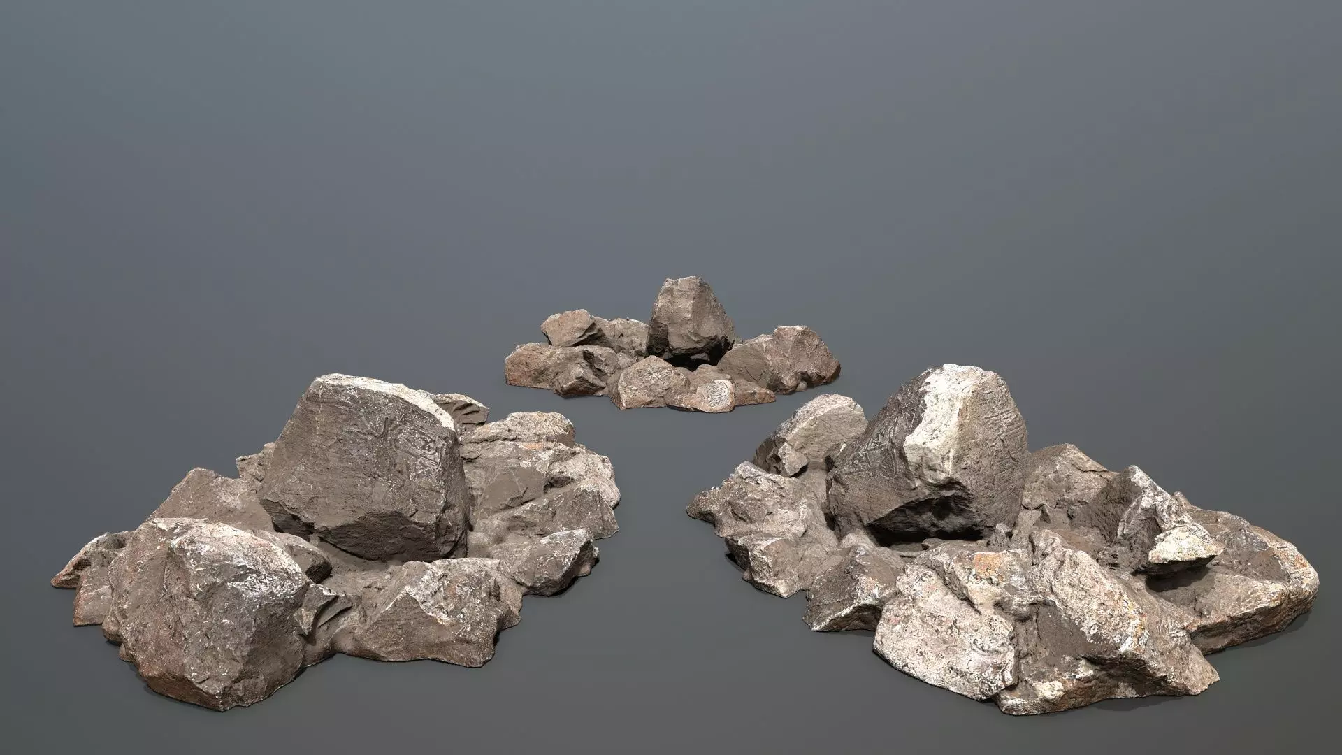 Egyptian rocks Set Low-poly 3D model_2
