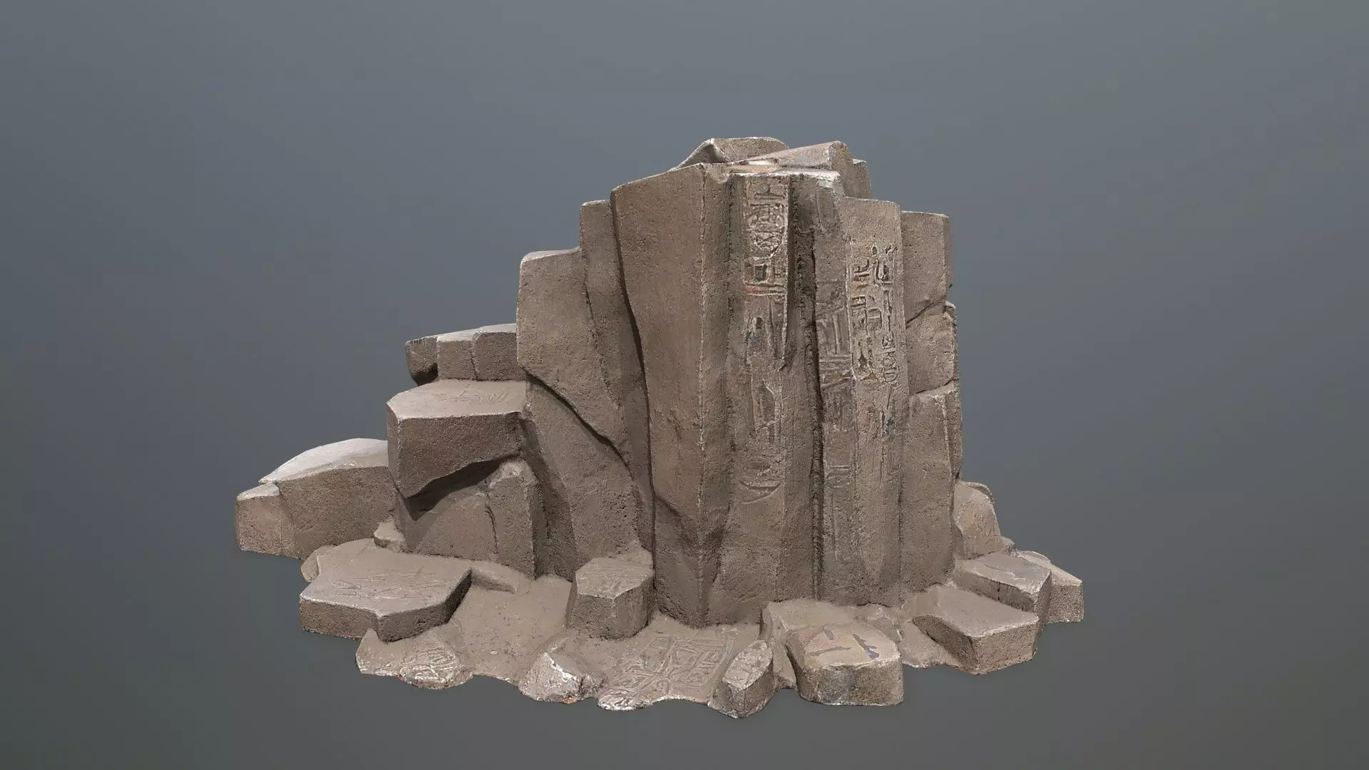 Egyptian rocks Set Low-poly 3D model_18
