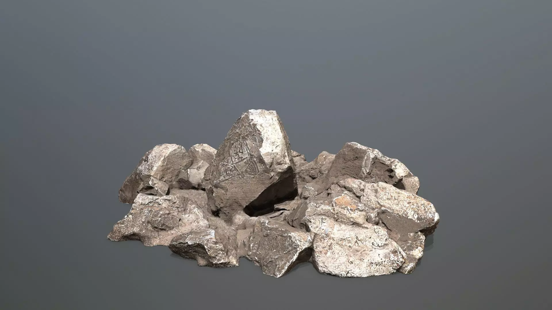 Egyptian rocks Set Low-poly 3D model_17