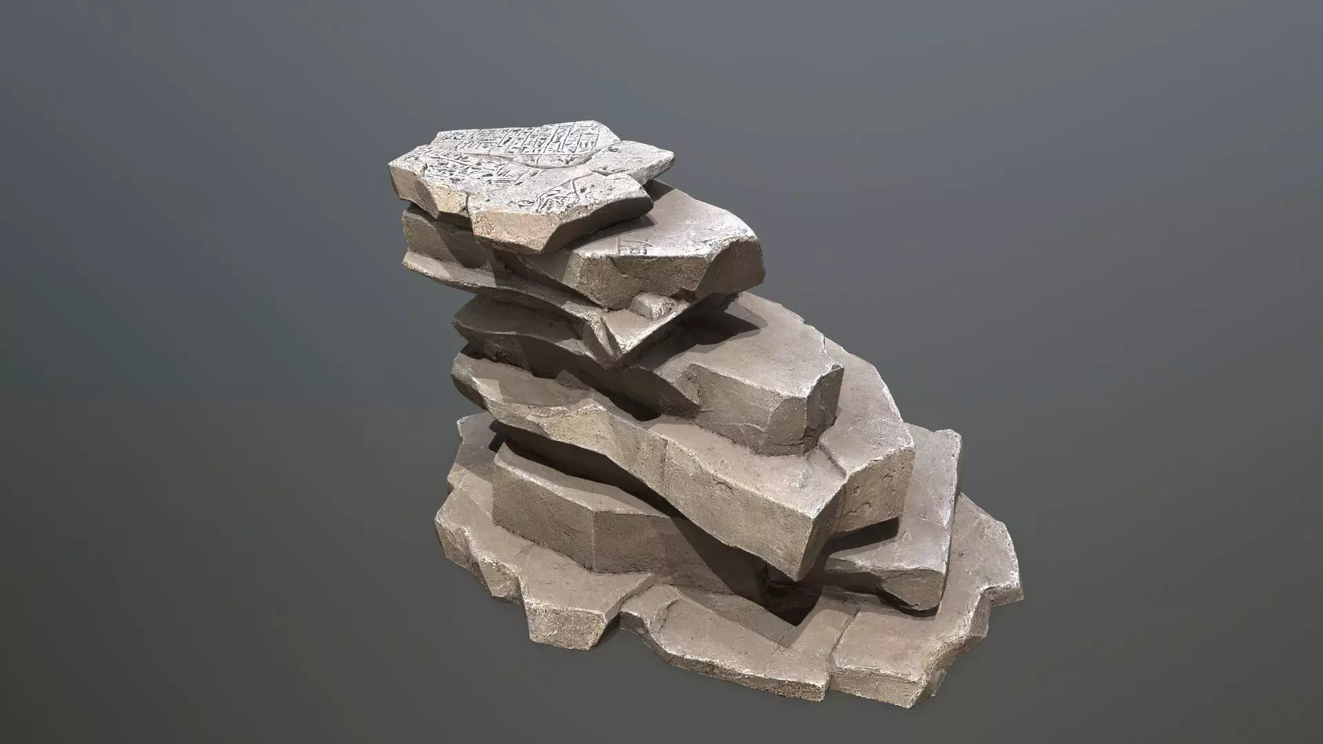 Egyptian rocks Set Low-poly 3D model_31