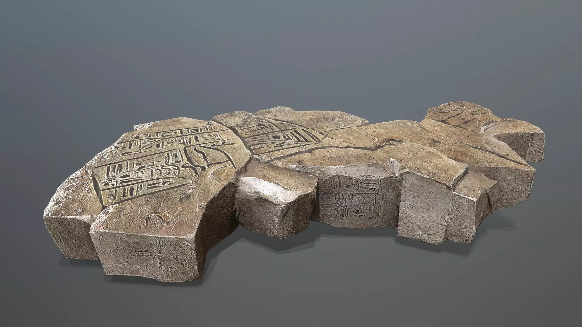Egyptian rocks Set Low-poly 3D model_29