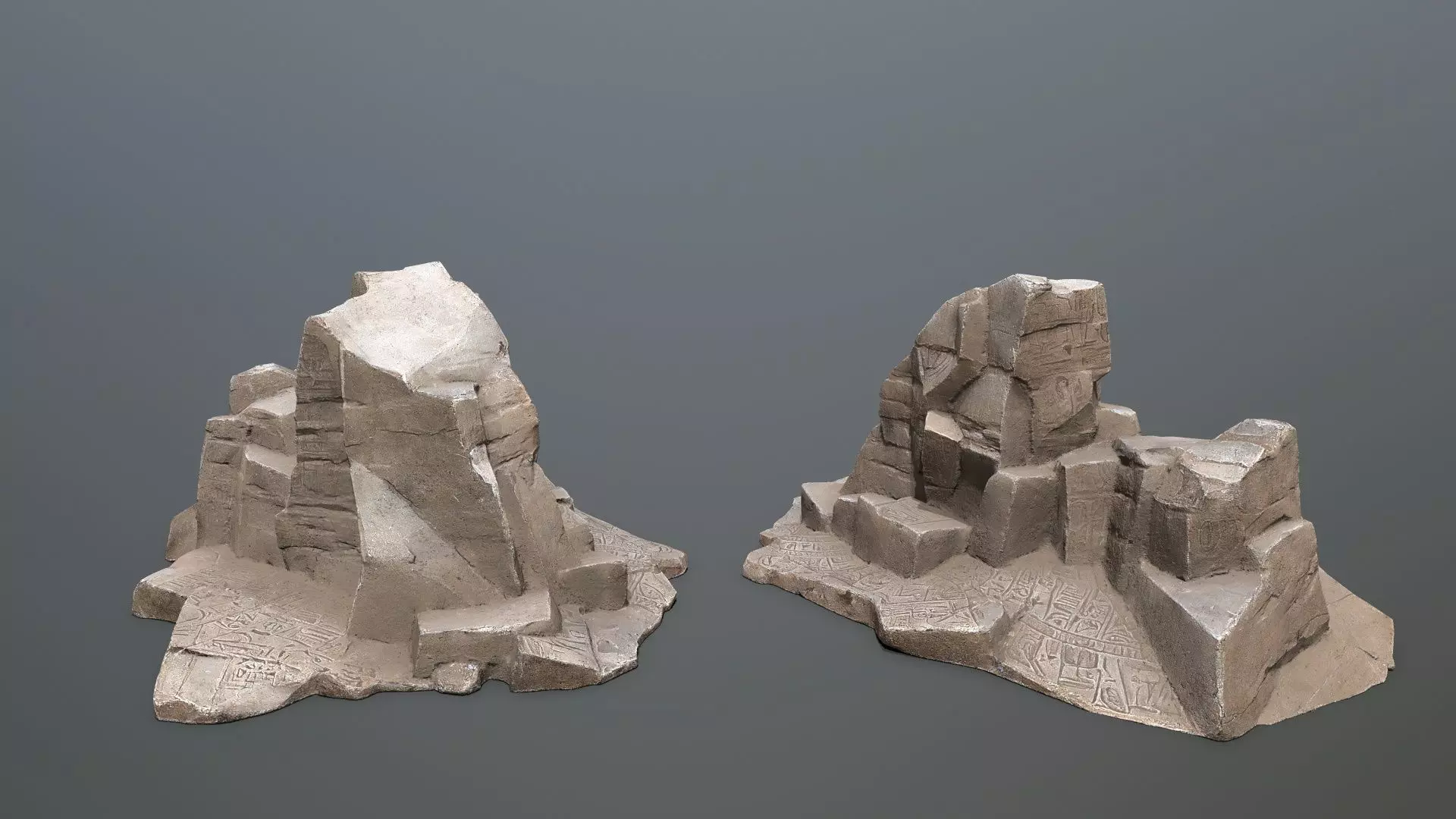 Egyptian rocks Set Low-poly 3D model_6