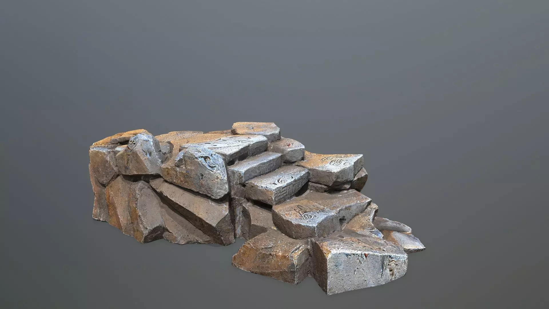 Egyptian rocks Set Low-poly 3D model_28