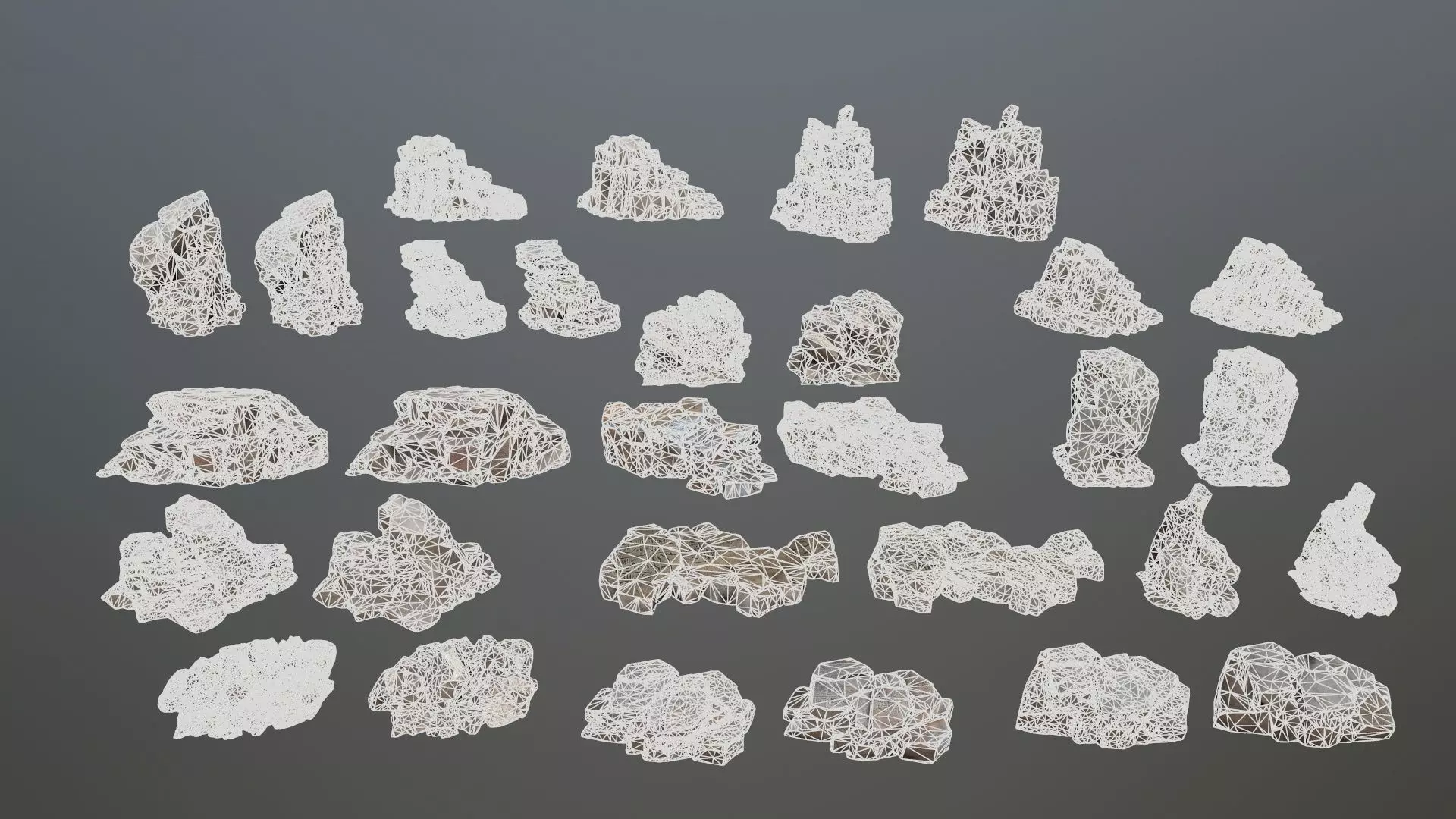 Egyptian rocks Set Low-poly 3D model_33