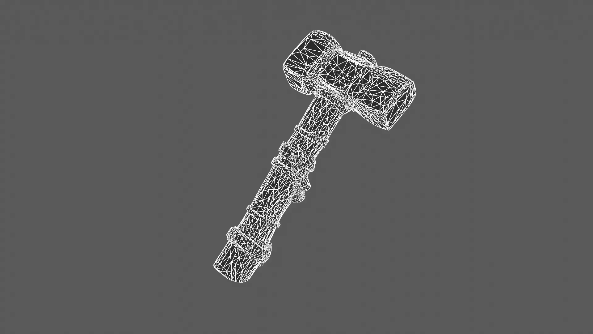 Rustic War Hammer 3D Model 3D model_9