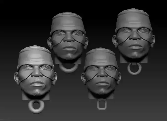 Victor Osimhen Keychain Head Models 4 Variations 3D print model