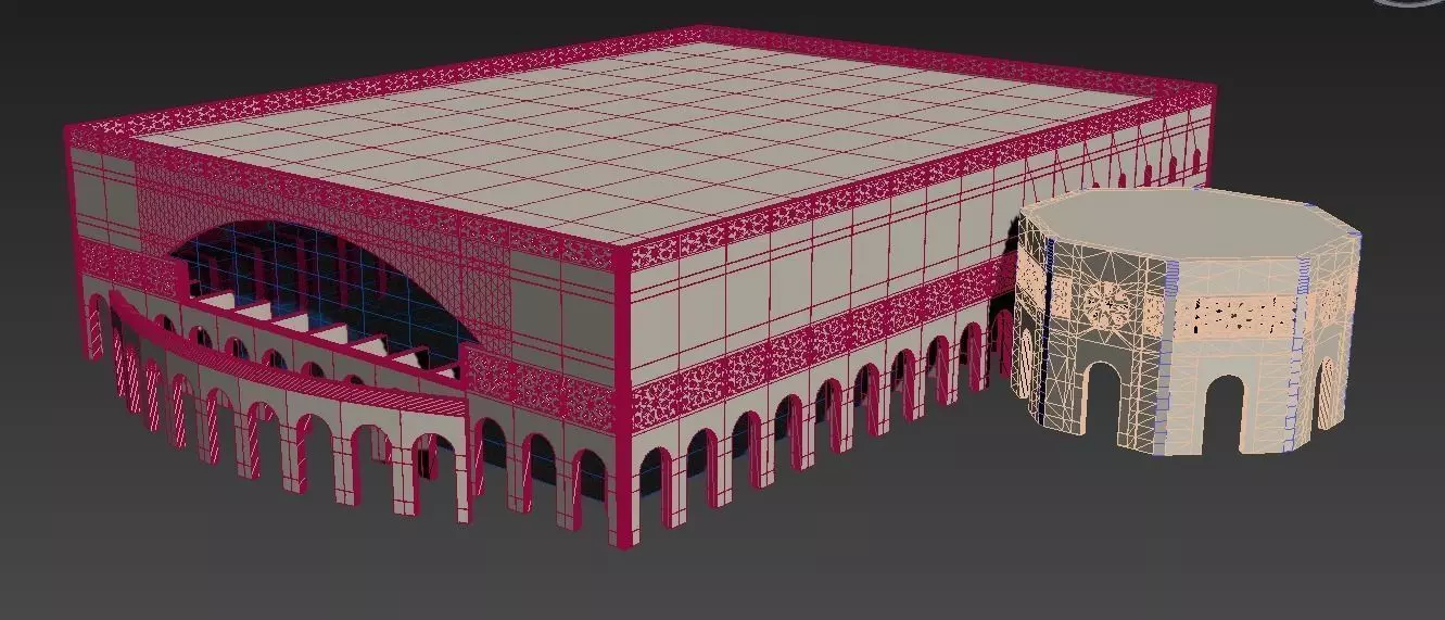 Al Raha Theatre - Arabic Building for exterior No interior 3D model_0