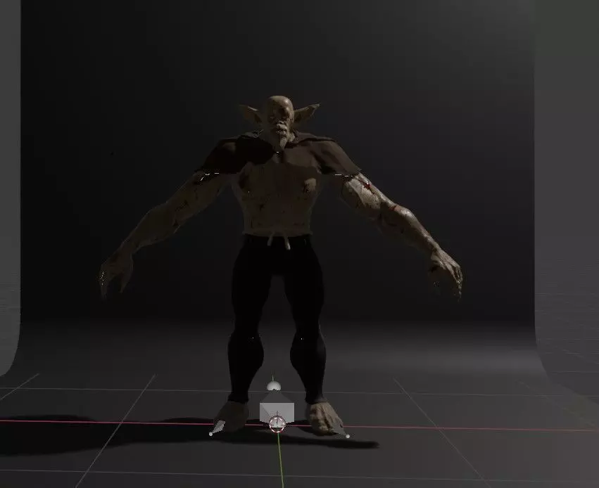 Feral Blood-Splattered Orc Creature - Rigged 3D model_11