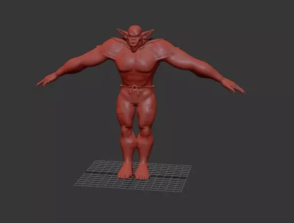 Feral Blood-Splattered Orc Creature - Rigged 3D model_17