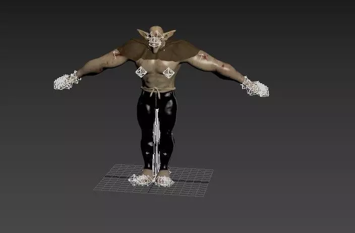 Feral Blood-Splattered Orc Creature - Rigged 3D model_16