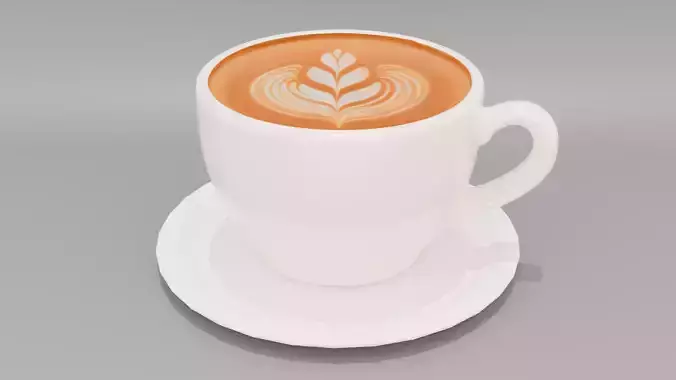 Elegant Hot Drink Low-poly 3D model