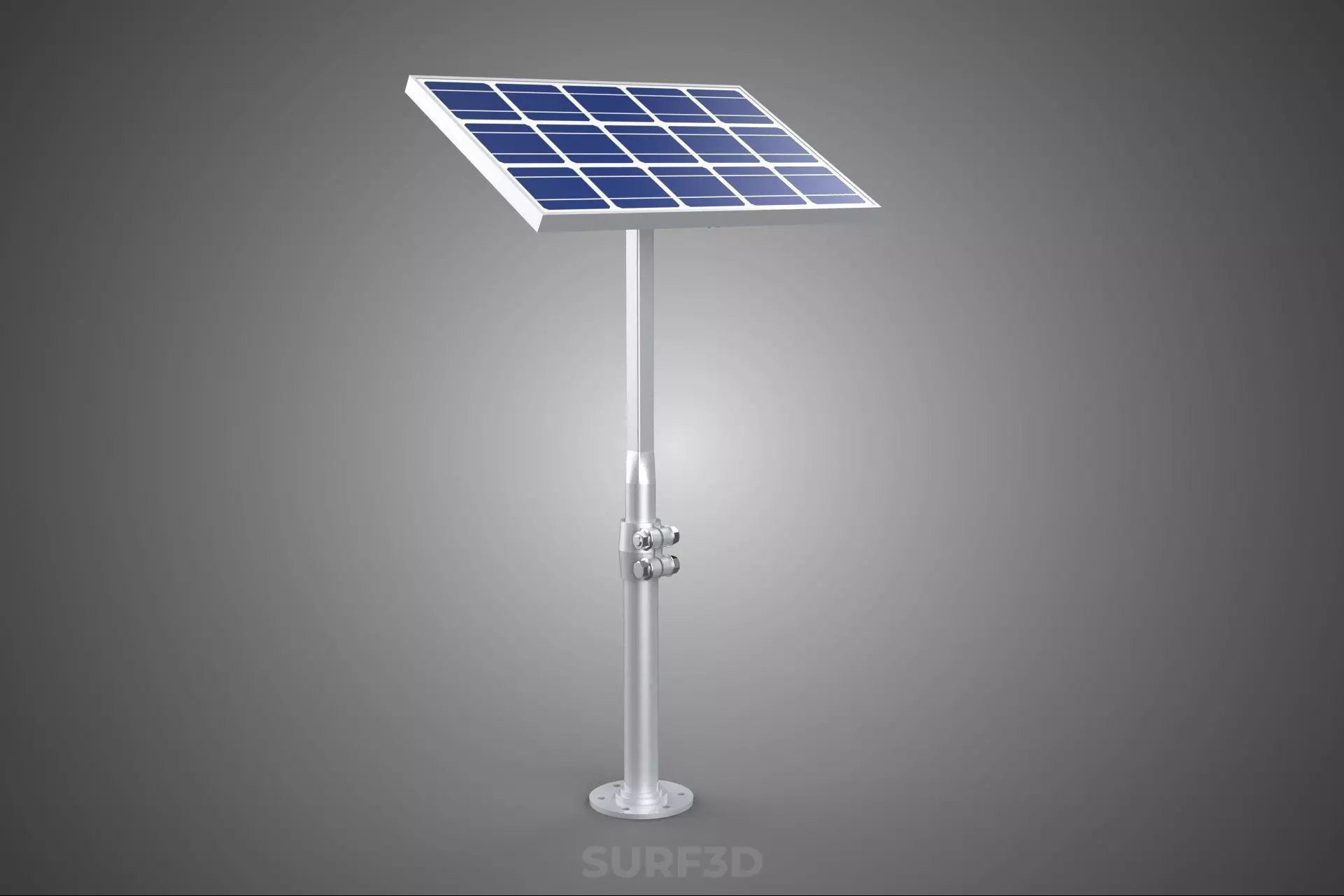 STAND MOUNTED FRAME POLE SOLAR CELL PANEL PV MODULE PHOTOVOLTAIC 3D model_0