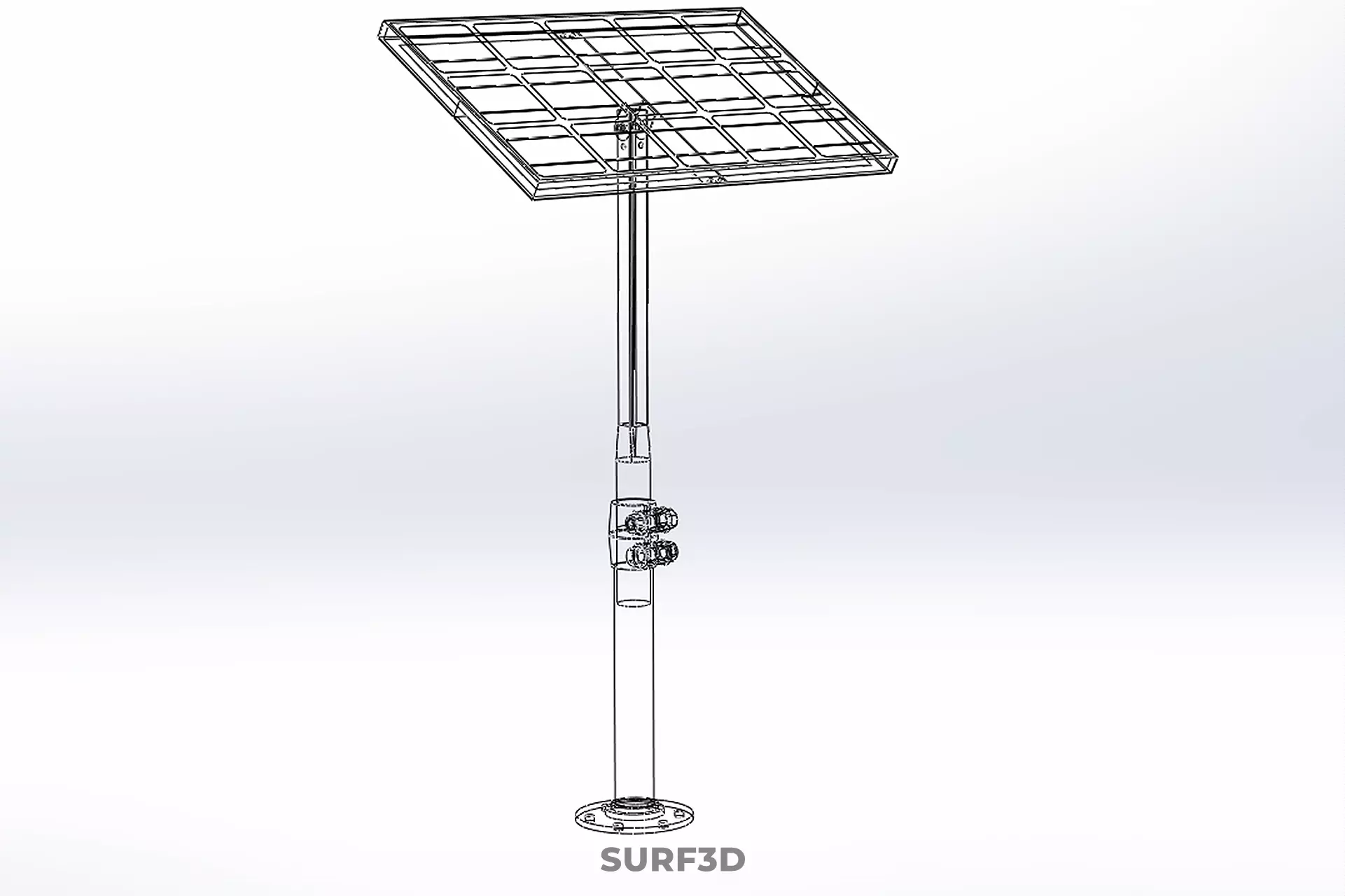 STAND MOUNTED FRAME POLE SOLAR CELL PANEL PV MODULE PHOTOVOLTAIC 3D model_32