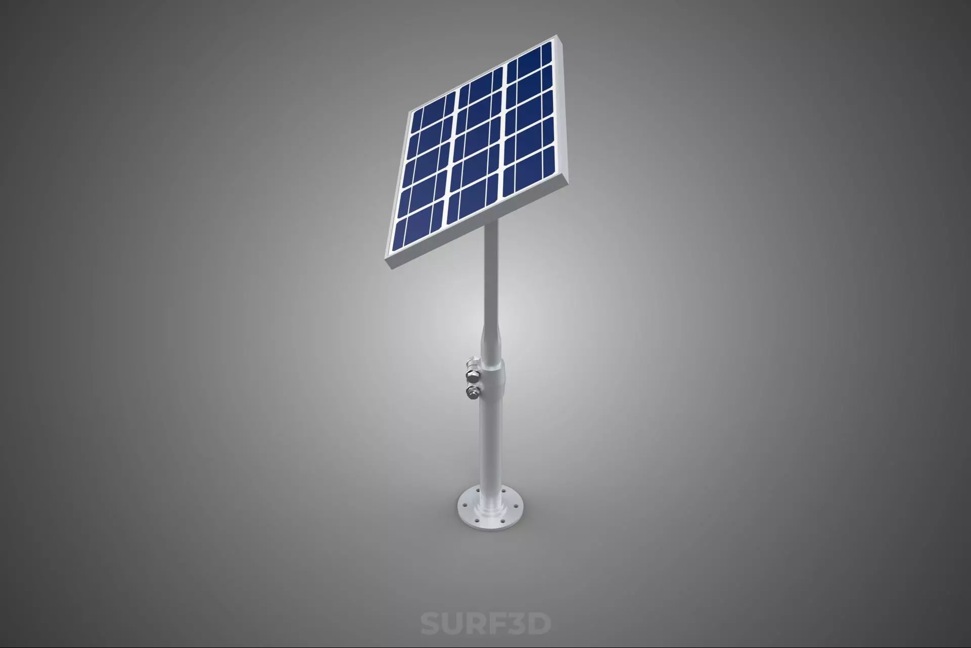 STAND MOUNTED FRAME POLE SOLAR CELL PANEL PV MODULE PHOTOVOLTAIC 3D model_5