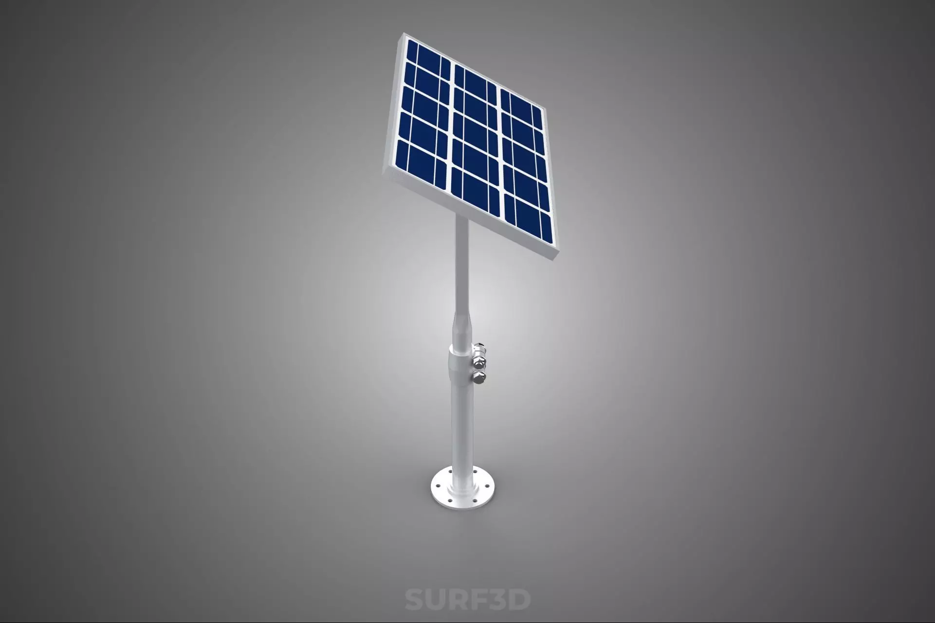 STAND MOUNTED FRAME POLE SOLAR CELL PANEL PV MODULE PHOTOVOLTAIC 3D model_1