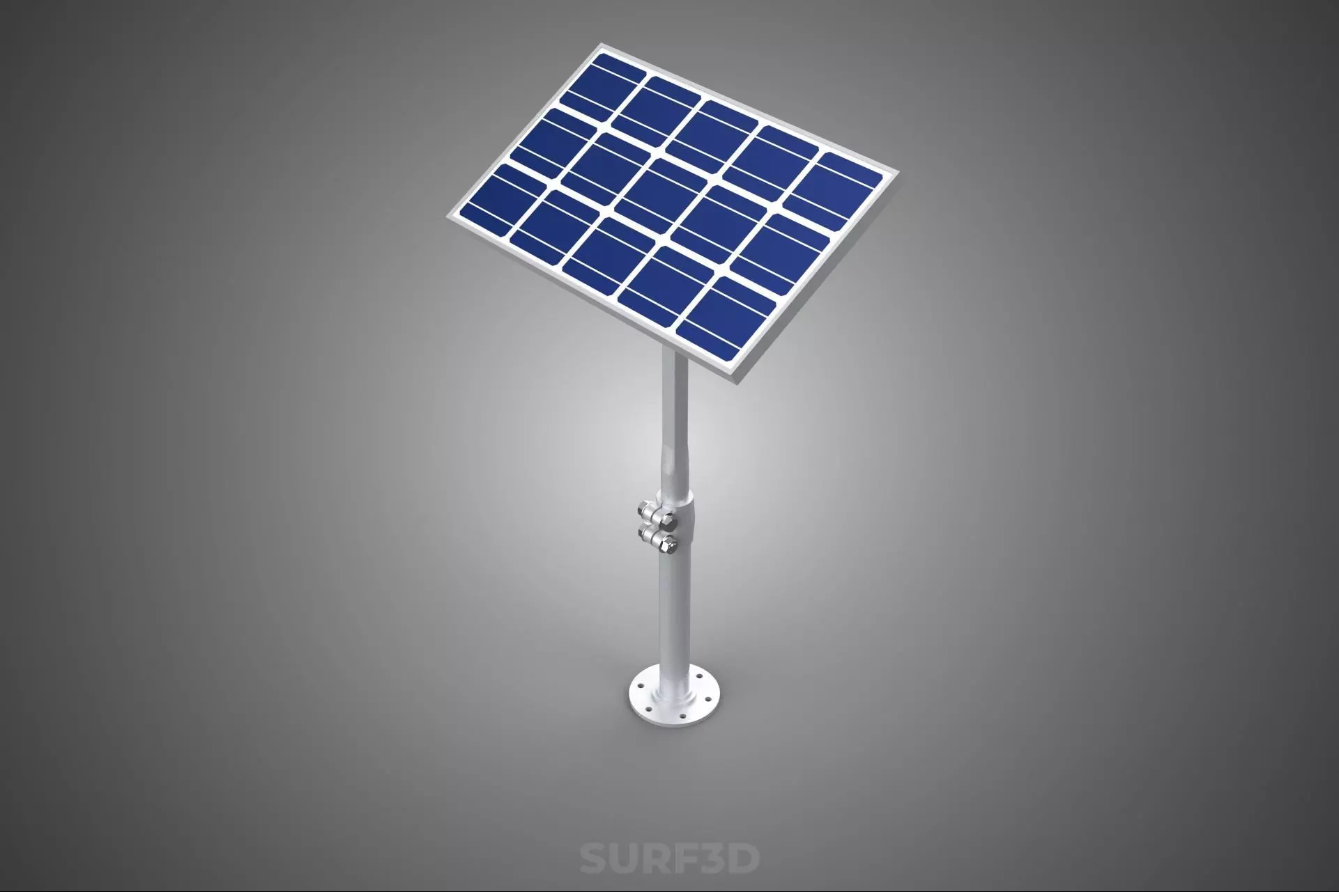 STAND MOUNTED FRAME POLE SOLAR CELL PANEL PV MODULE PHOTOVOLTAIC 3D model_4