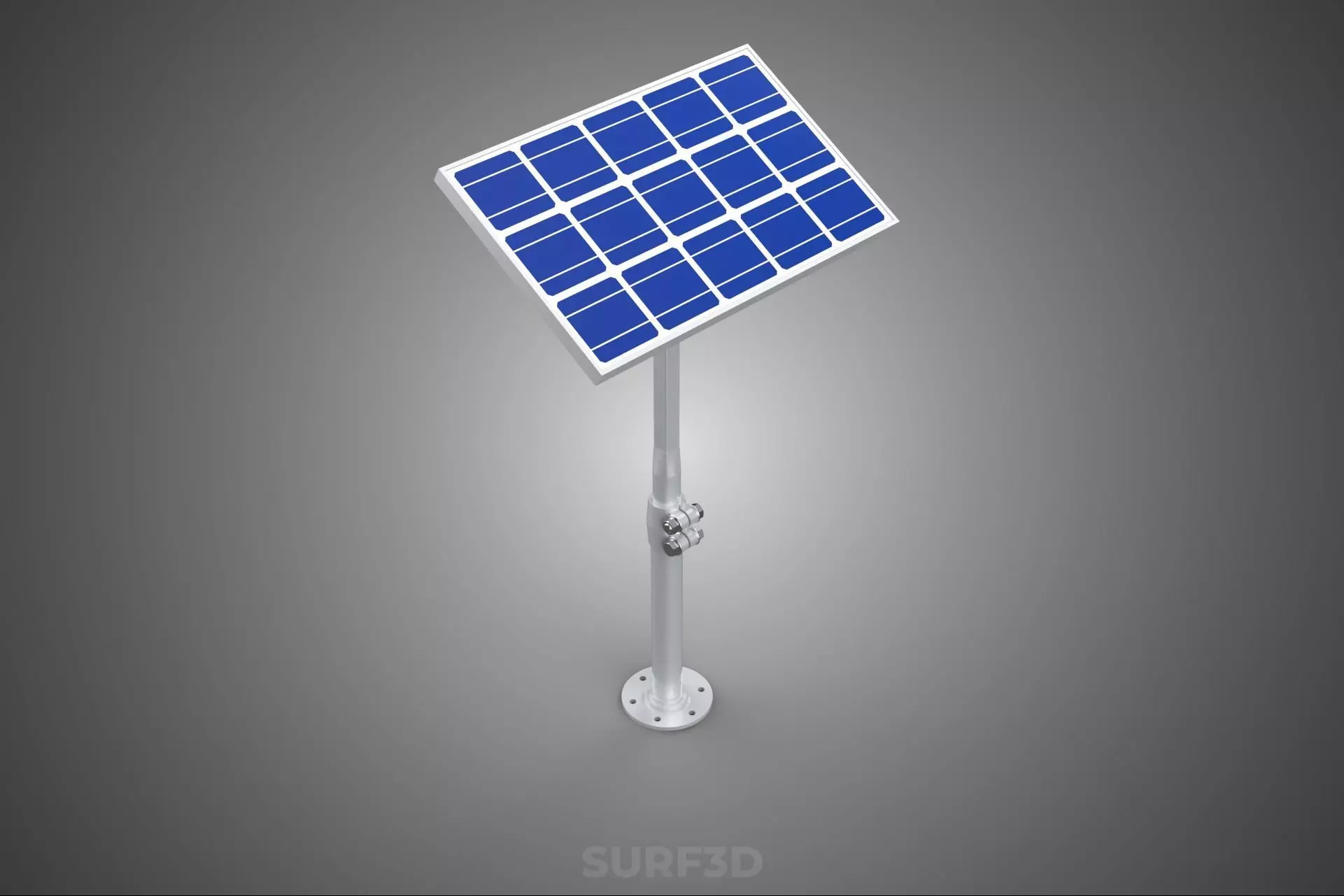 STAND MOUNTED FRAME POLE SOLAR CELL PANEL PV MODULE PHOTOVOLTAIC 3D model_2
