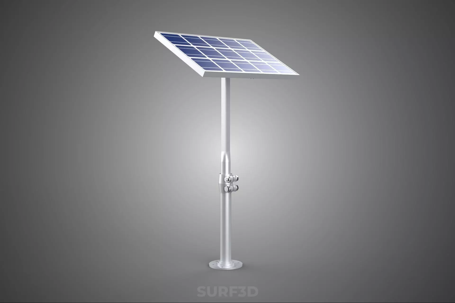 STAND MOUNTED FRAME POLE SOLAR CELL PANEL PV MODULE PHOTOVOLTAIC 3D model_10