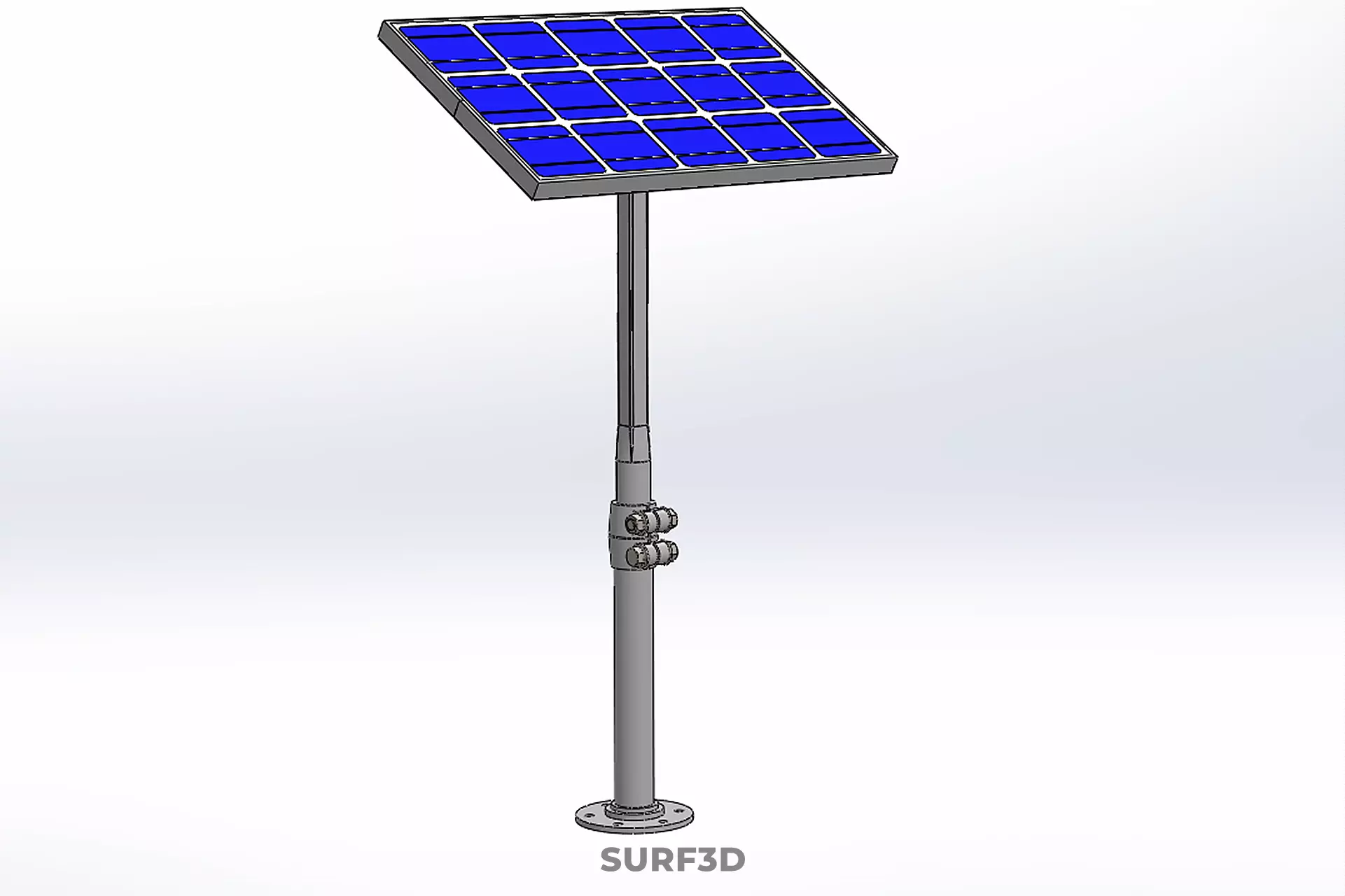 STAND MOUNTED FRAME POLE SOLAR CELL PANEL PV MODULE PHOTOVOLTAIC 3D model_33