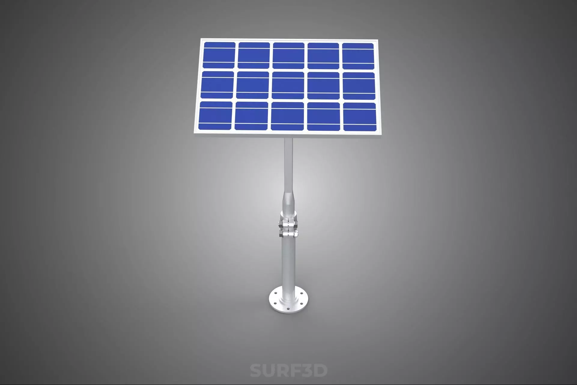 STAND MOUNTED FRAME POLE SOLAR CELL PANEL PV MODULE PHOTOVOLTAIC 3D model_3