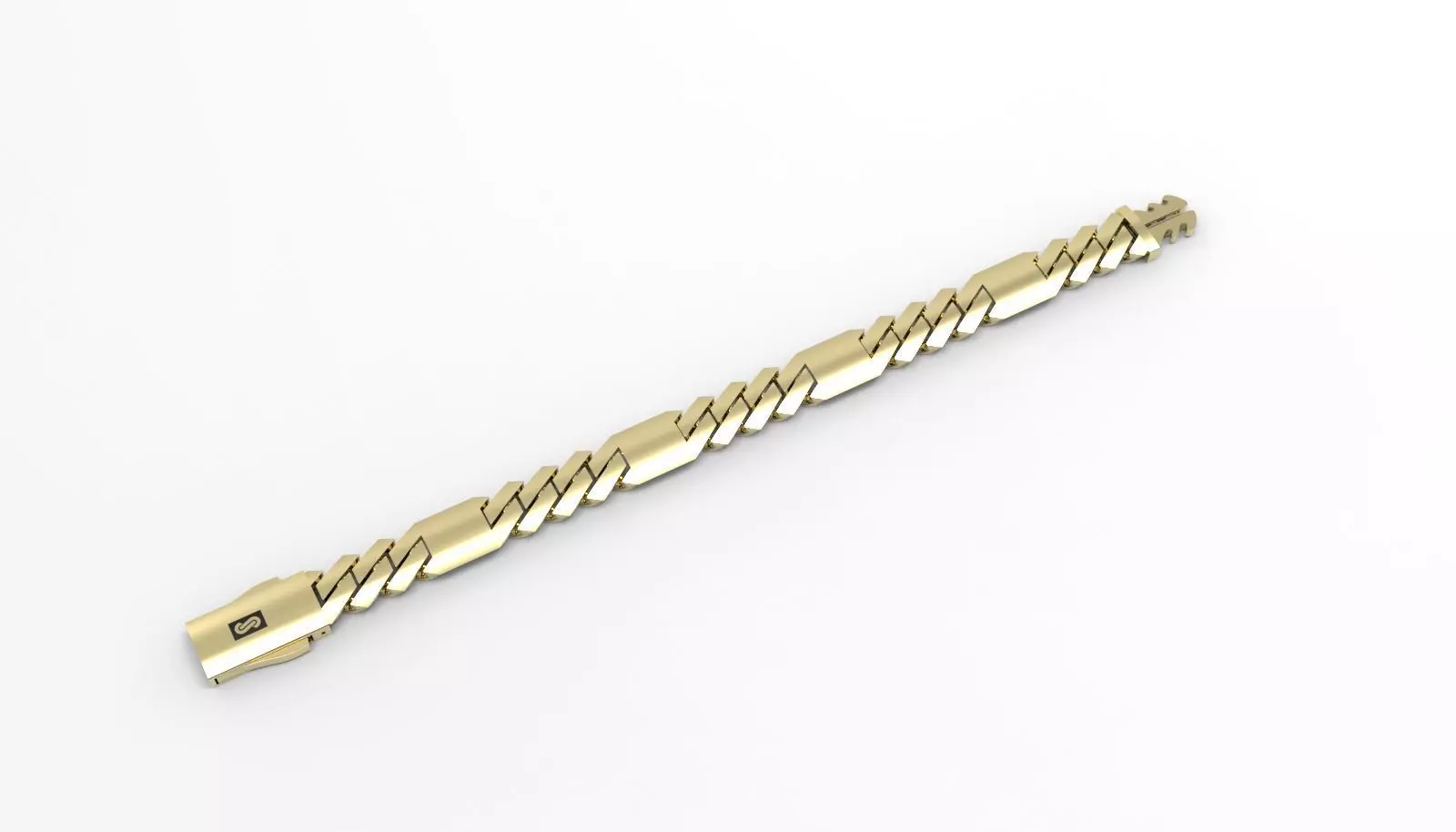 11mm Monaco Edge Hollow Cuban Bracelet 3D Jewelry Model 3D print model_2