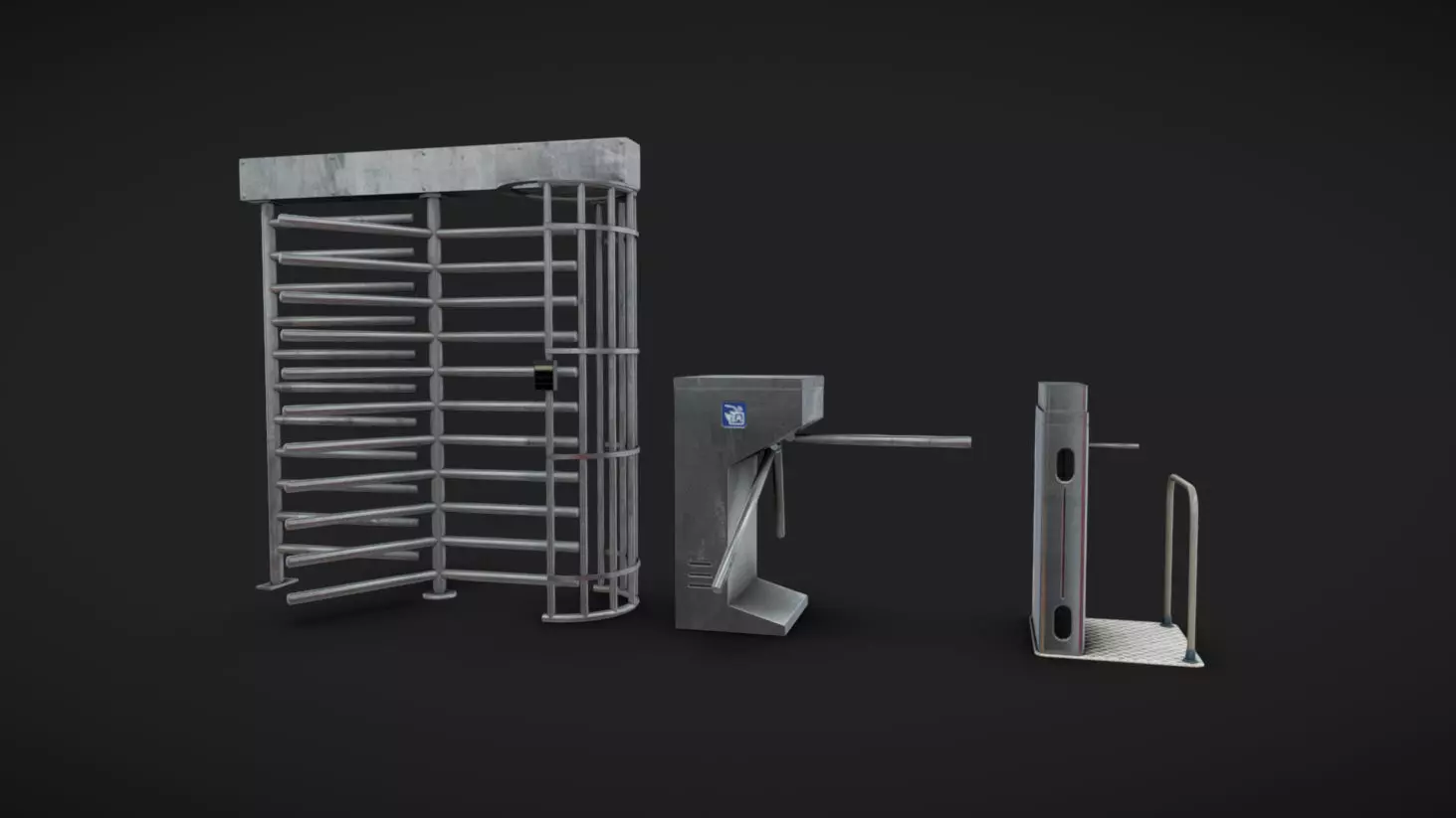 Security Gates Low-poly 3D model