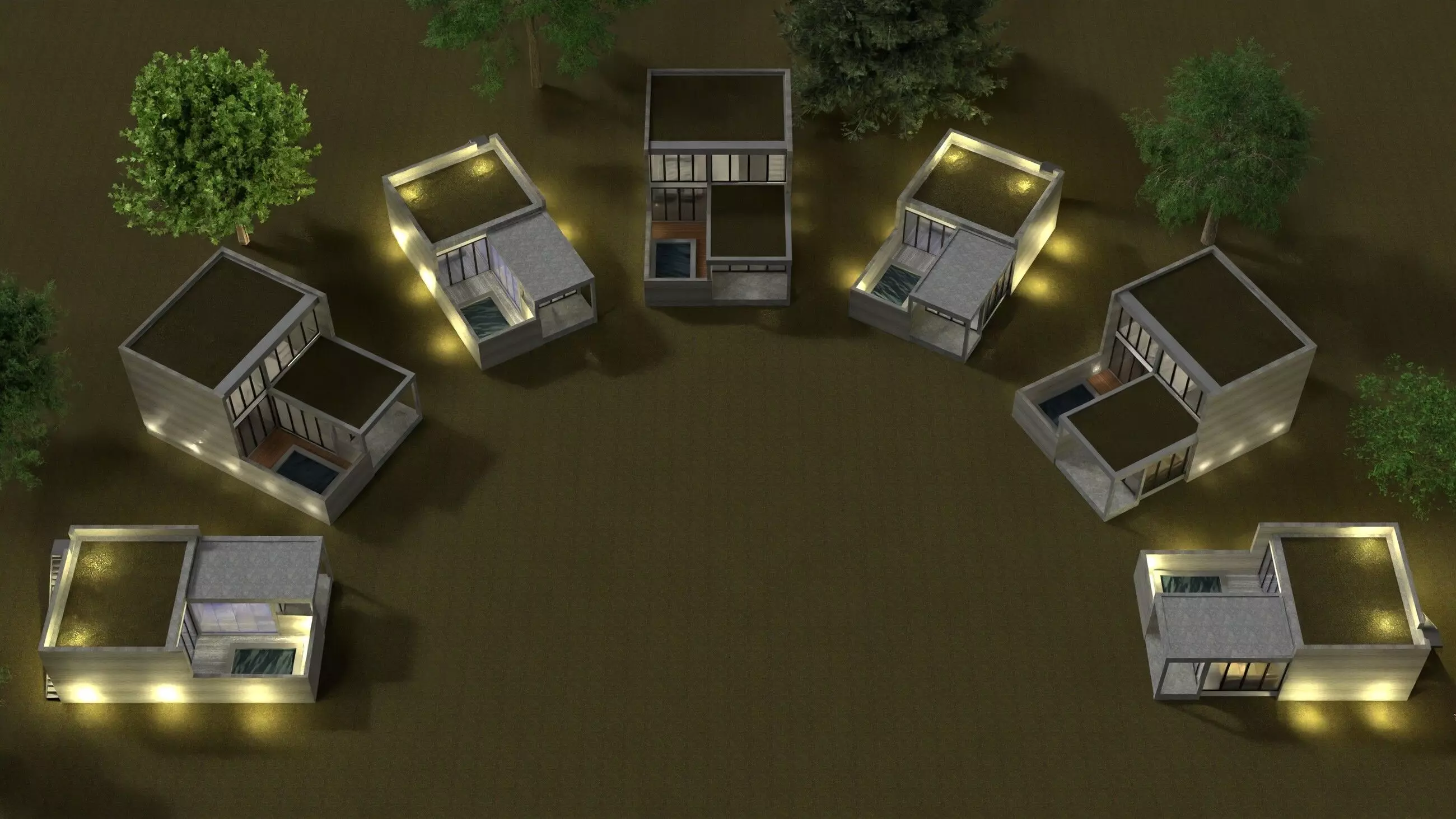Resort houses layout 25-47 3D model