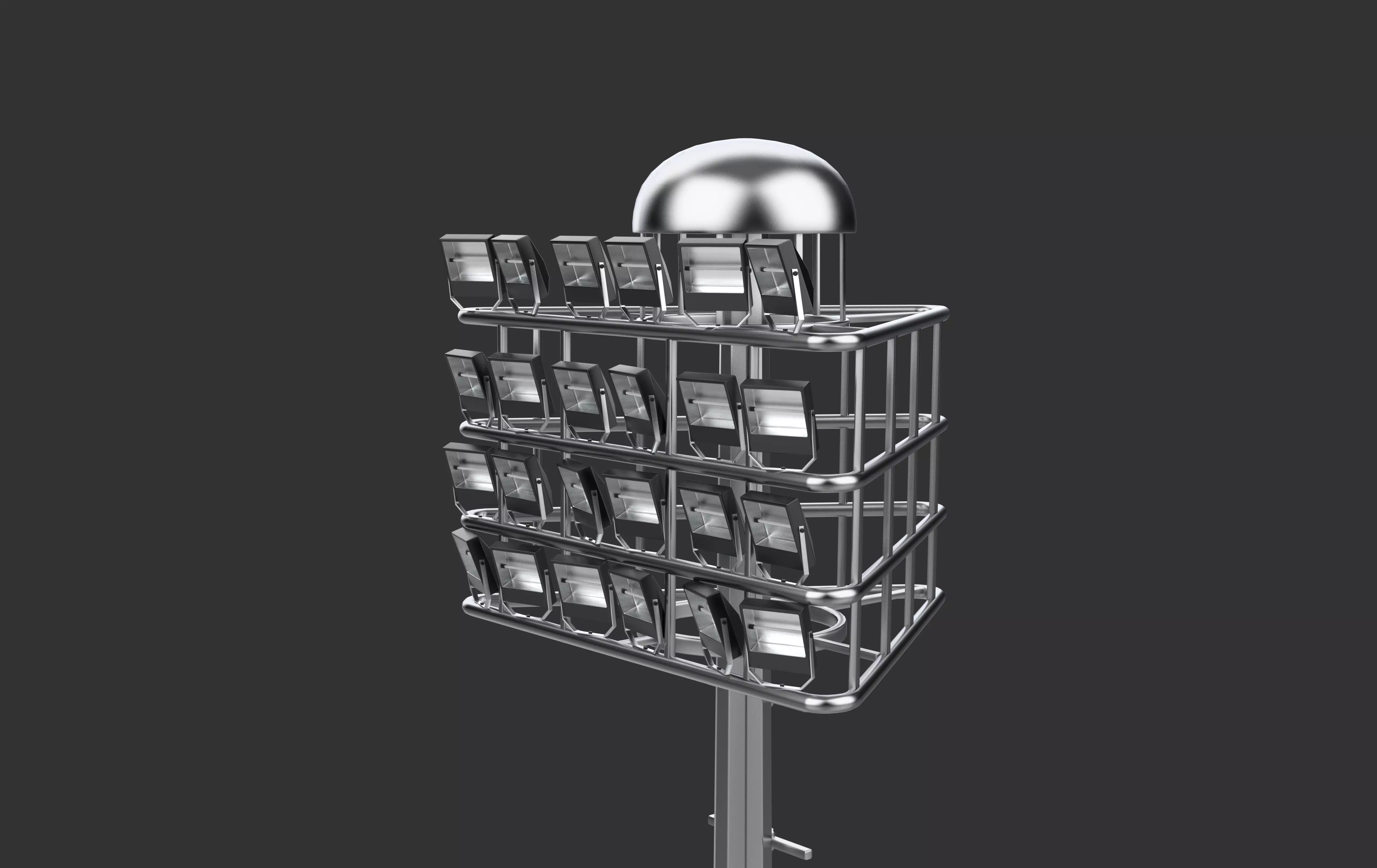 High mast lighting tower 3D model_10