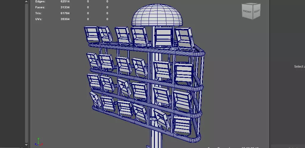 High mast lighting tower 3D model_20