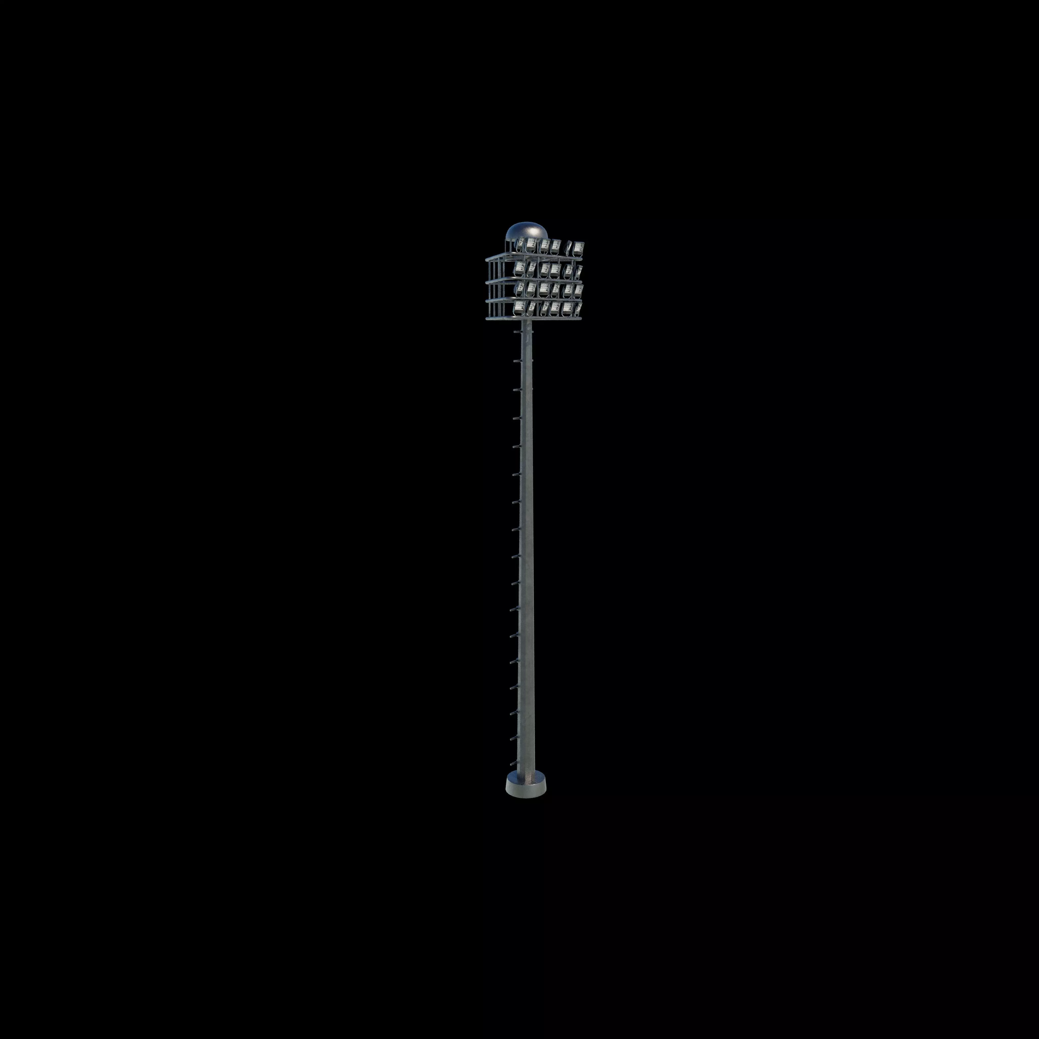 High mast lighting tower 3D model_0