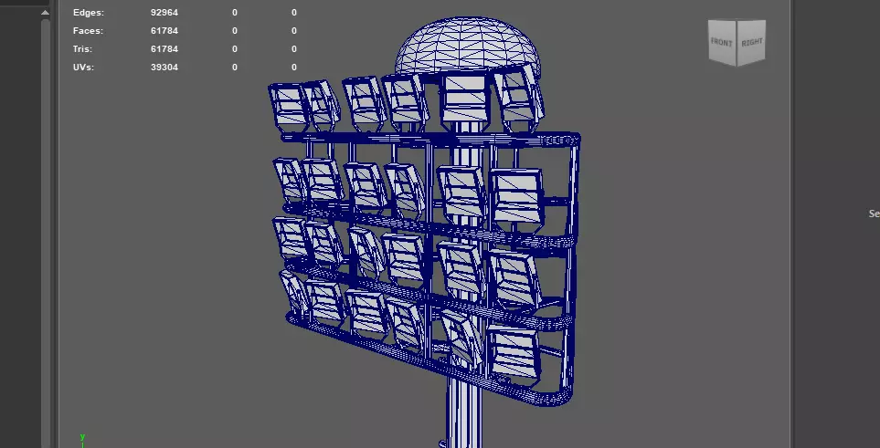 High mast lighting tower 3D model_18