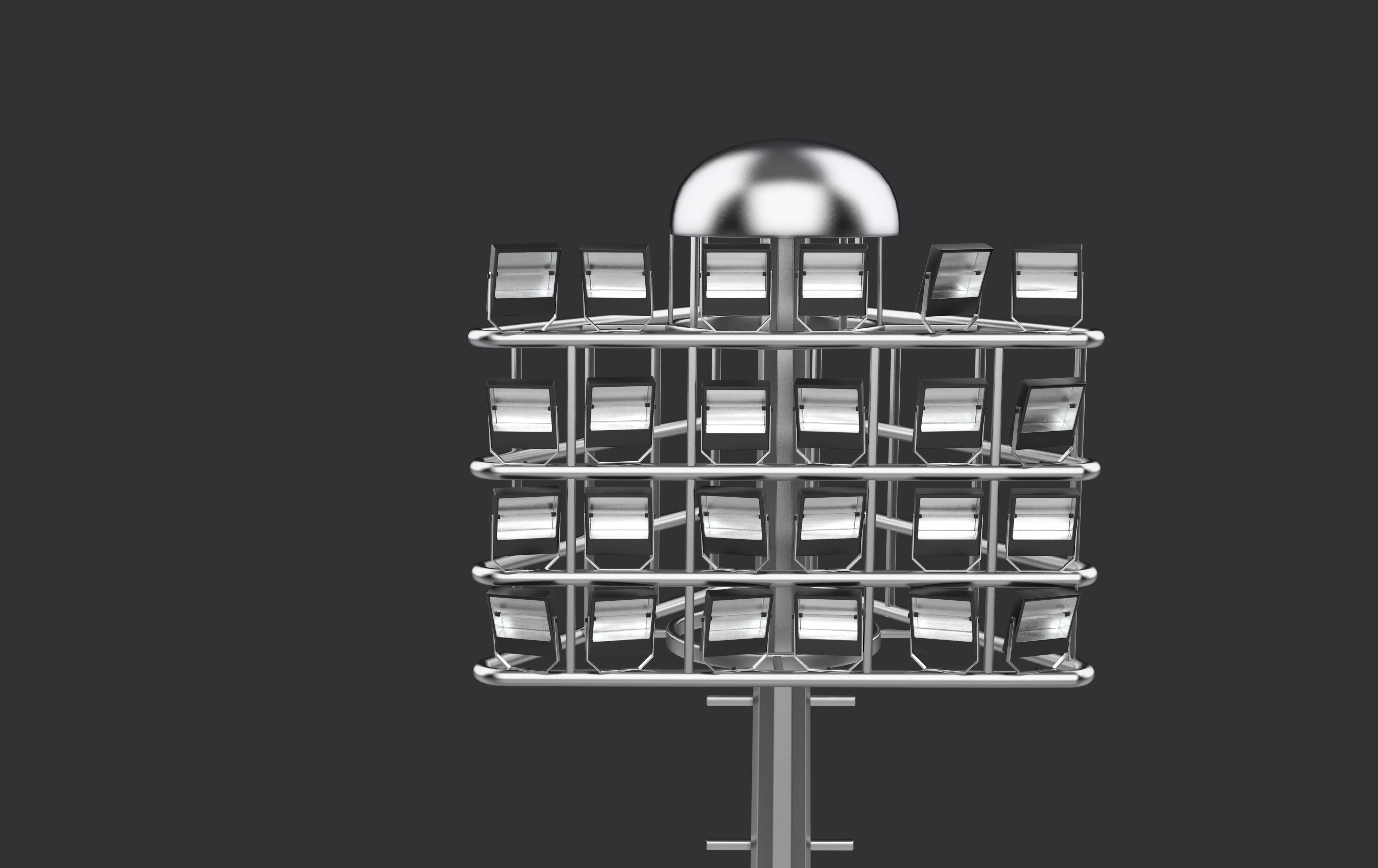 High mast lighting tower 3D model_14