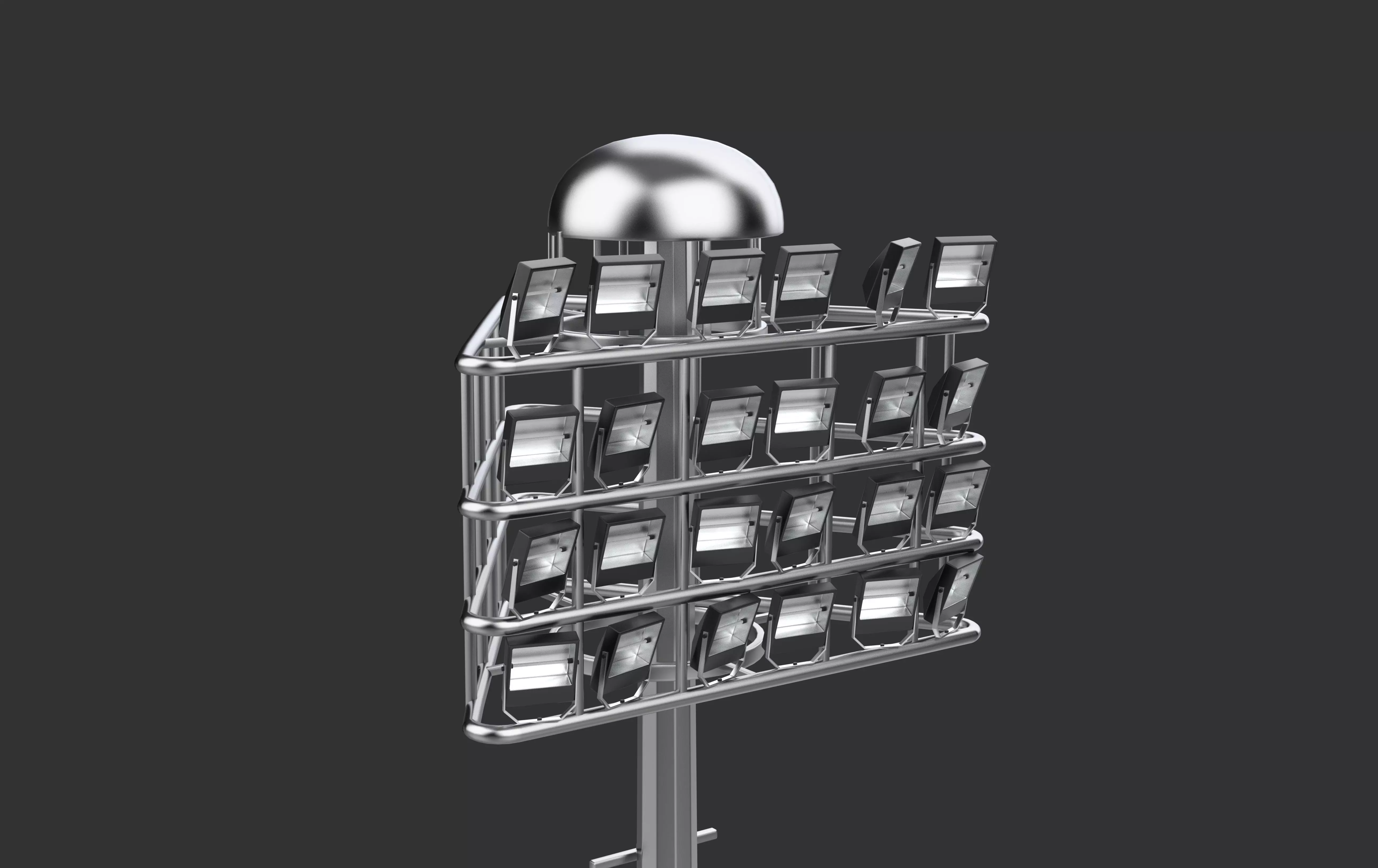 High mast lighting tower 3D model_16