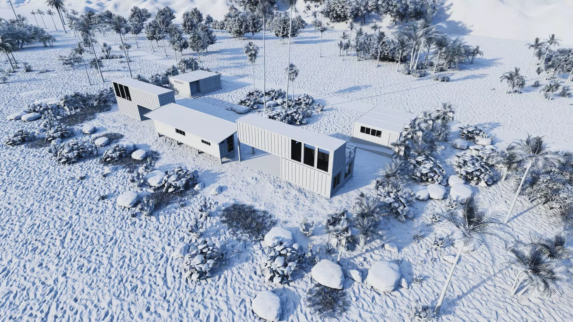 Temporary villa - villa condo - container building 3D model_14