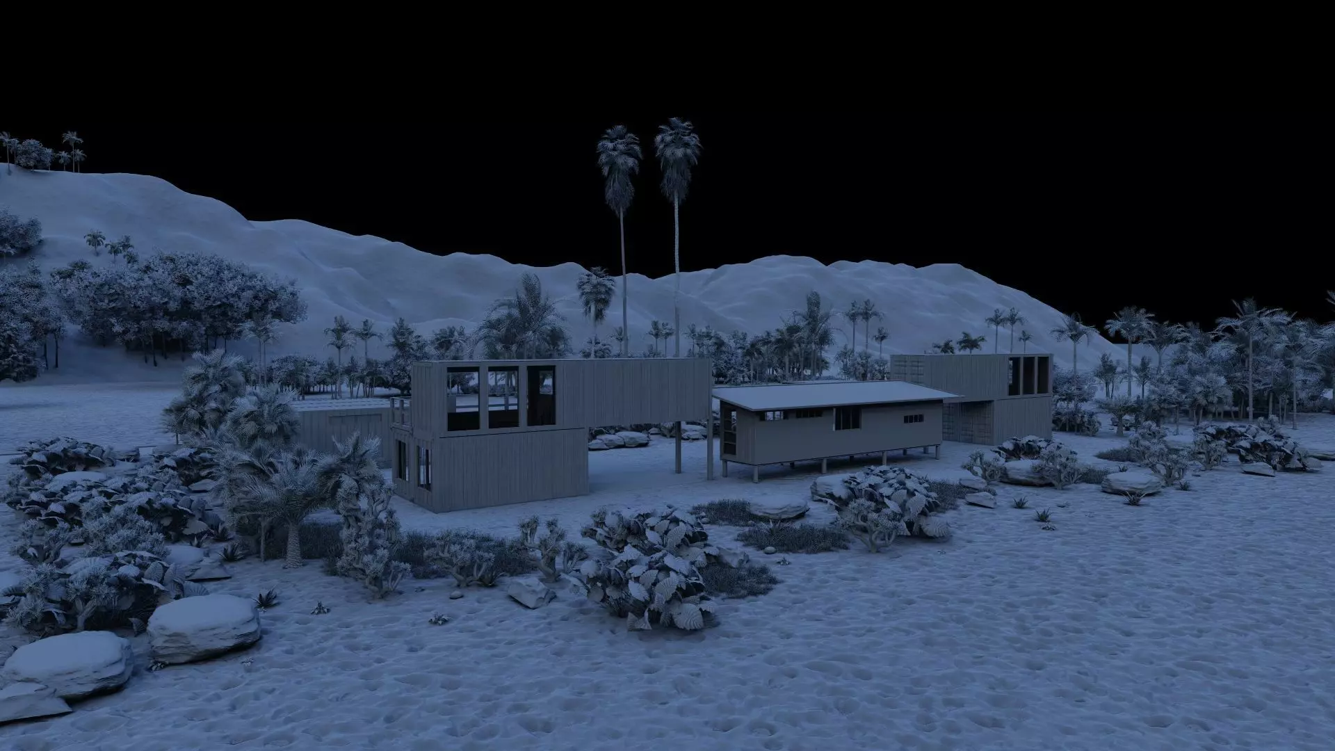 Temporary villa - villa condo - container building 3D model_13