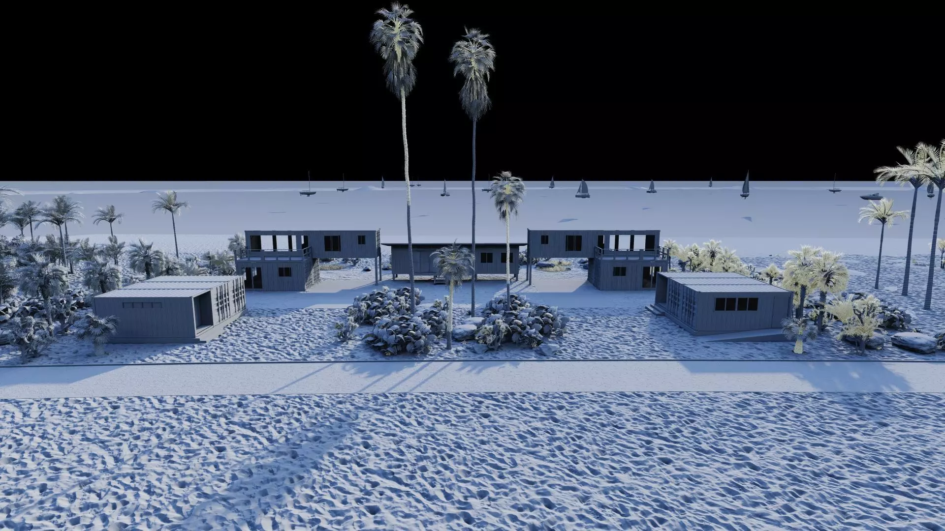 Temporary villa - villa condo - container building 3D model_15