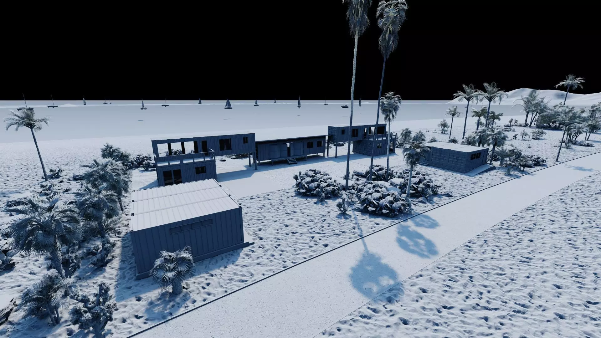 Temporary villa - villa condo - container building 3D model_5