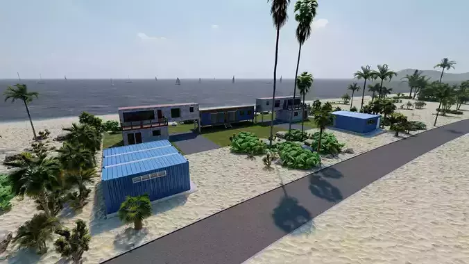 Temporary villa - villa condo - container building 3D model