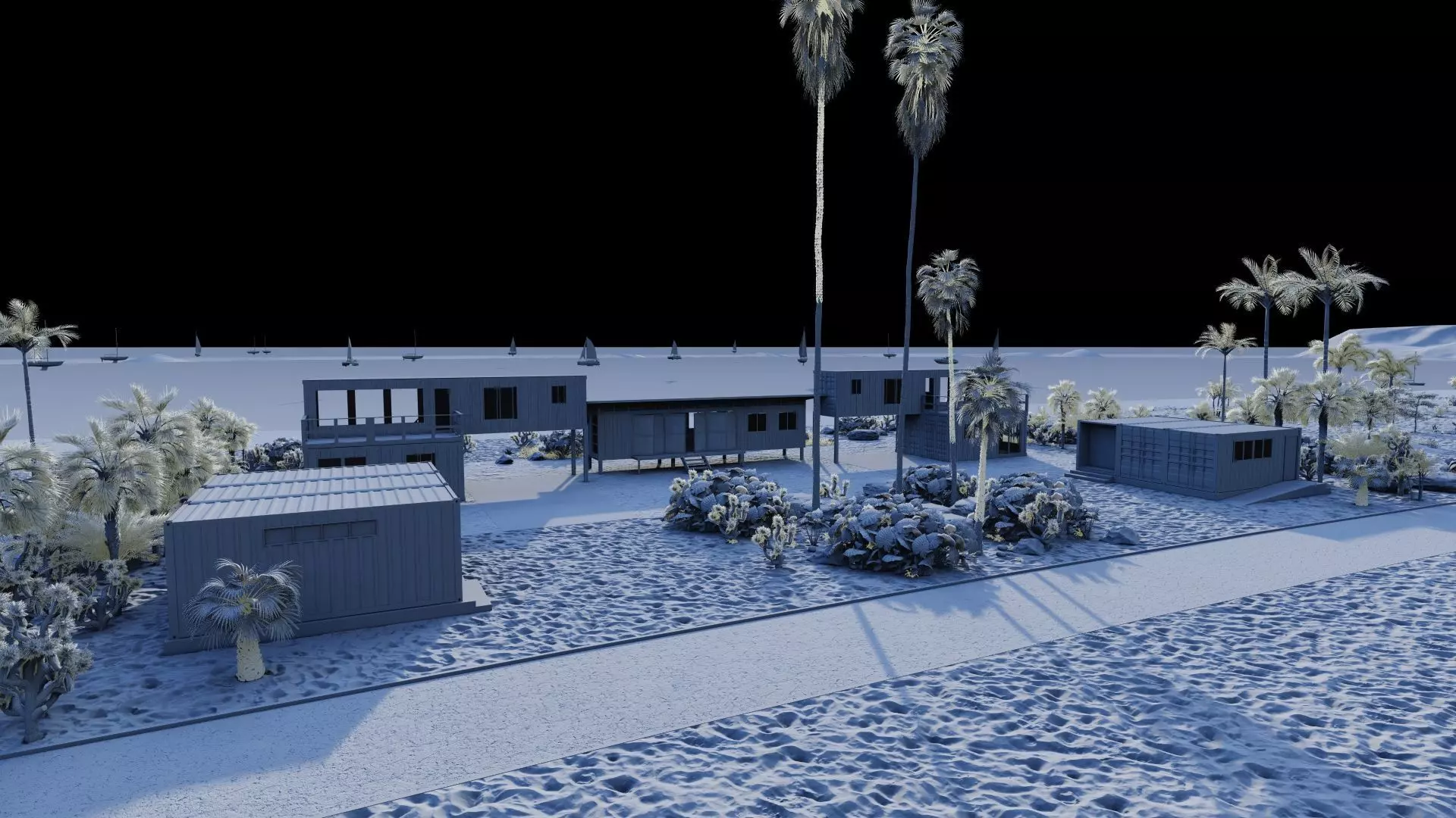 Temporary villa - villa condo - container building 3D model_16