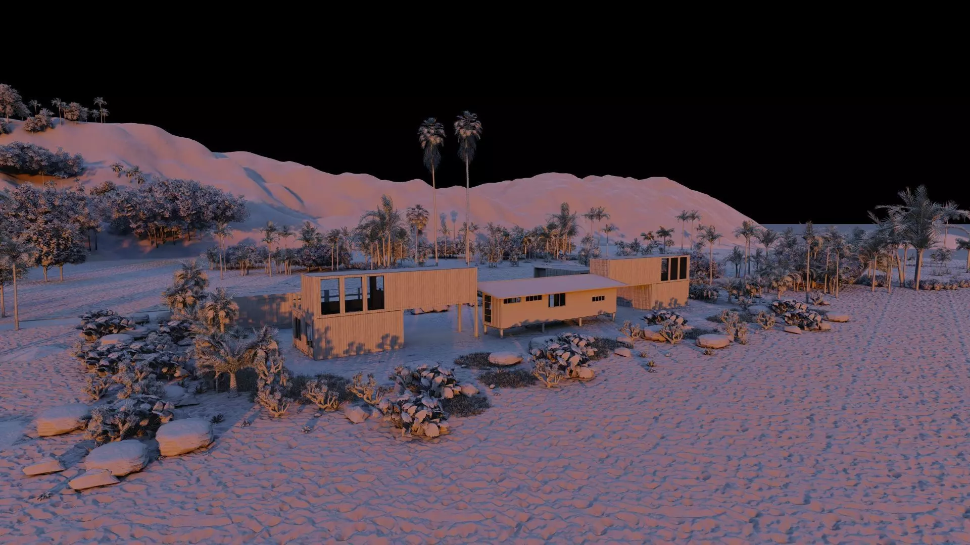 Temporary villa - villa condo - container building 3D model_11