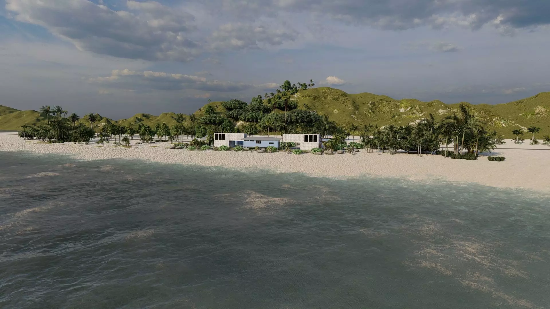 Temporary villa - villa condo - container building 3D model_6