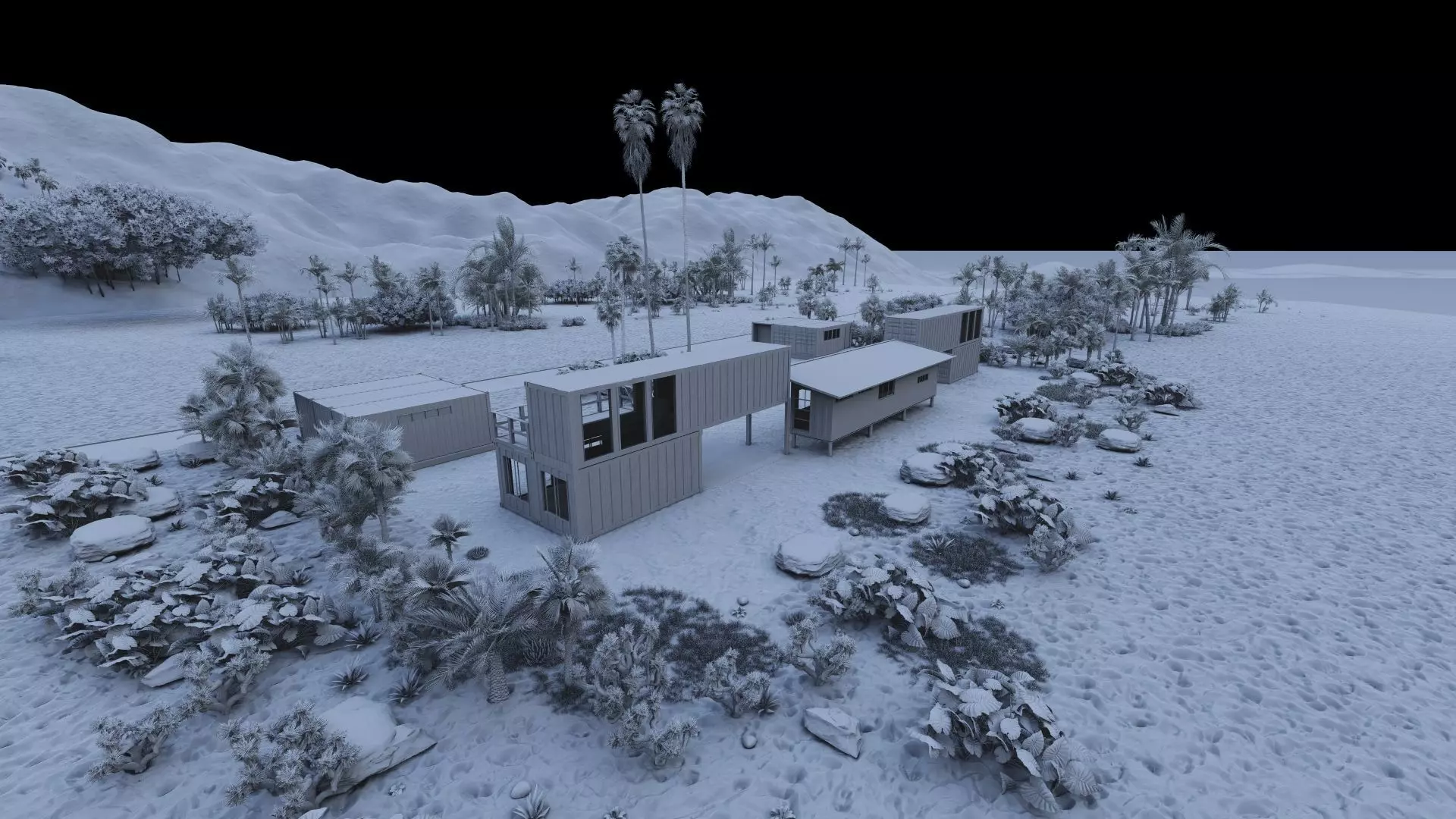 Temporary villa - villa condo - container building 3D model_8