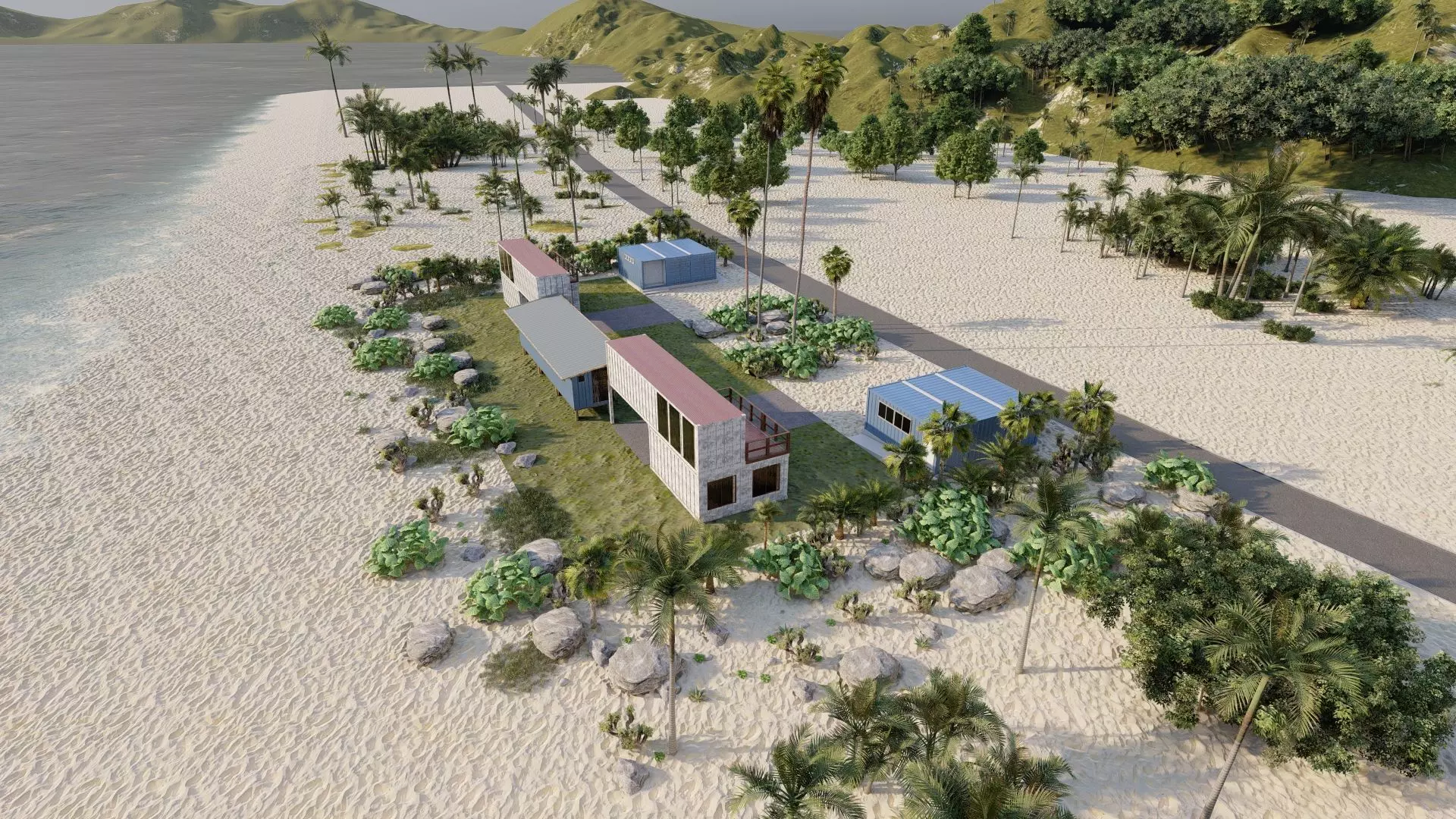 Temporary villa - villa condo - container building 3D model_25