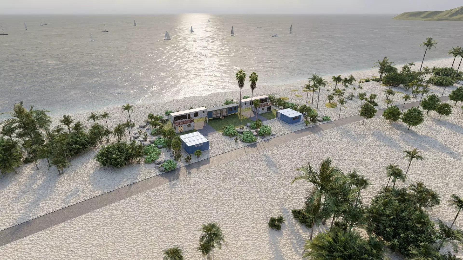 Temporary villa - villa condo - container building 3D model_4